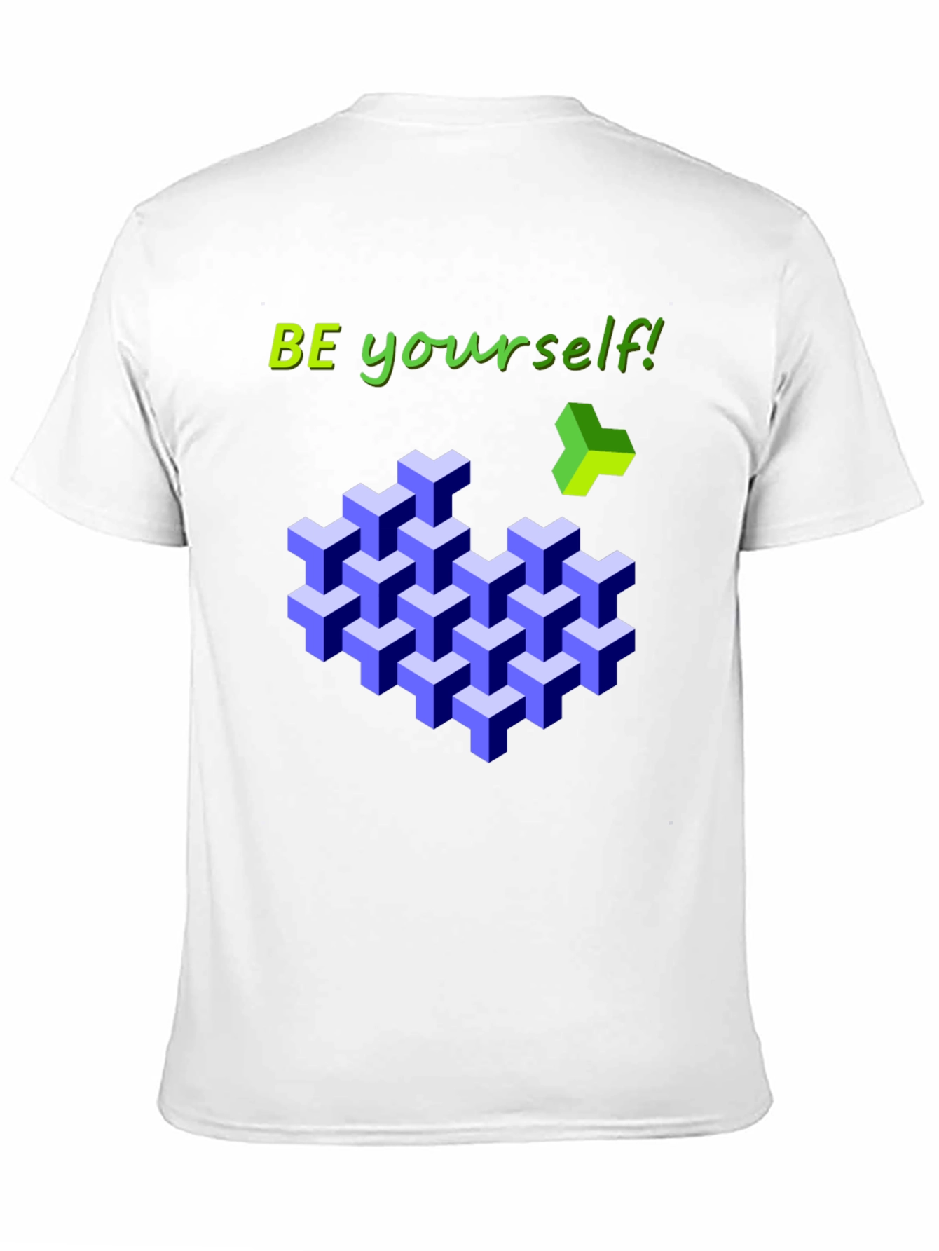 Be Yourself 3D Cube Tee - Stylish Graphic T-Shirt