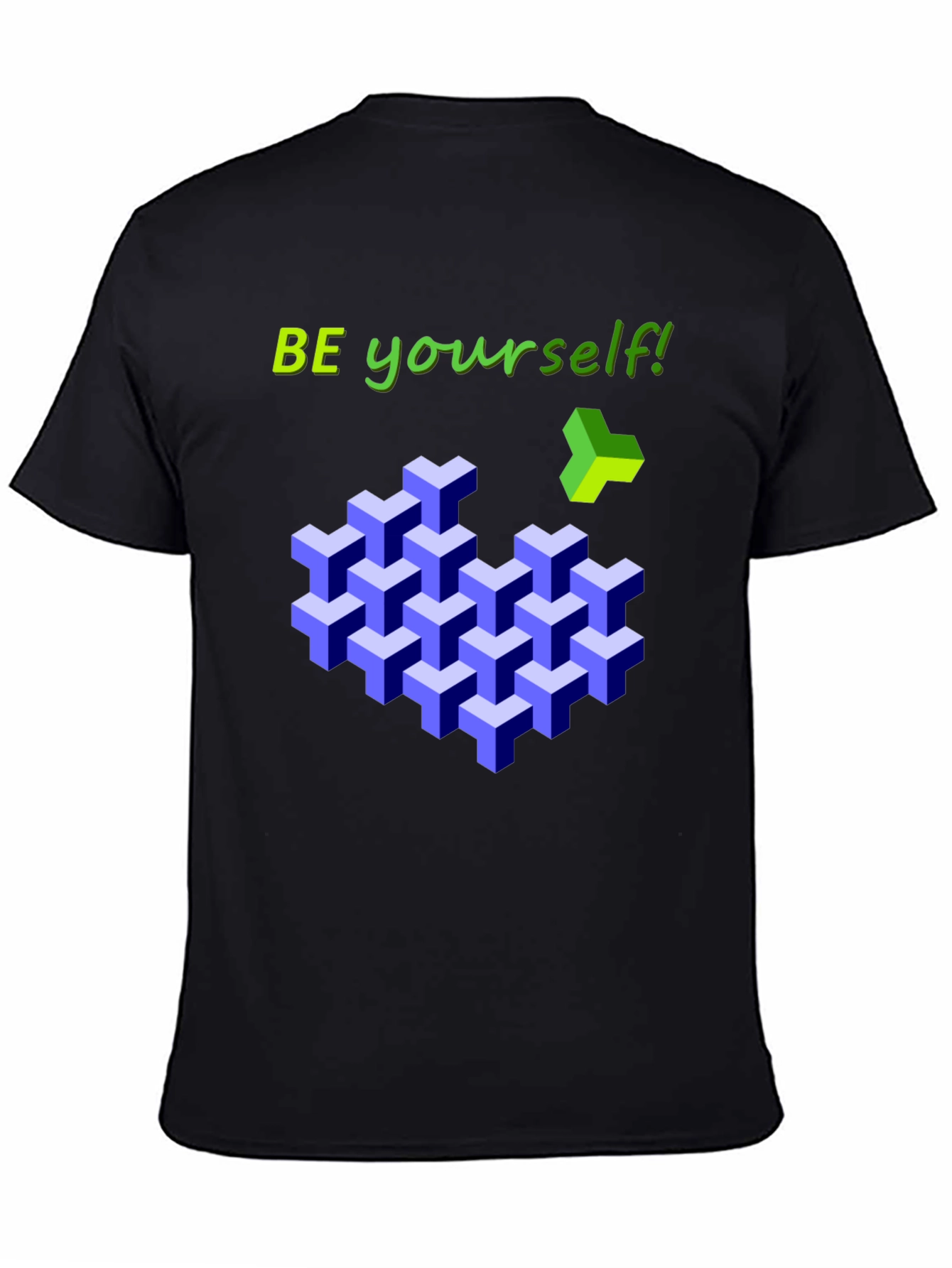 Be Yourself 3D Cube Tee - Stylish Graphic T-Shirt