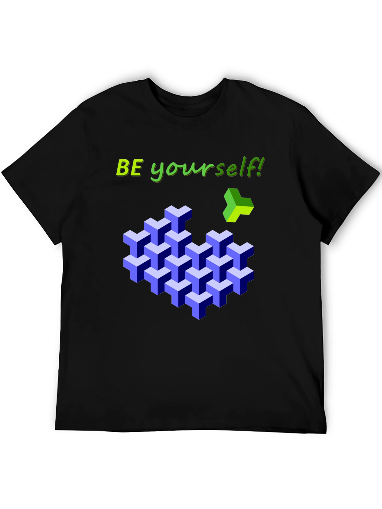 Be Yourself 3D Cube Tee - Stylish Graphic T-Shirt