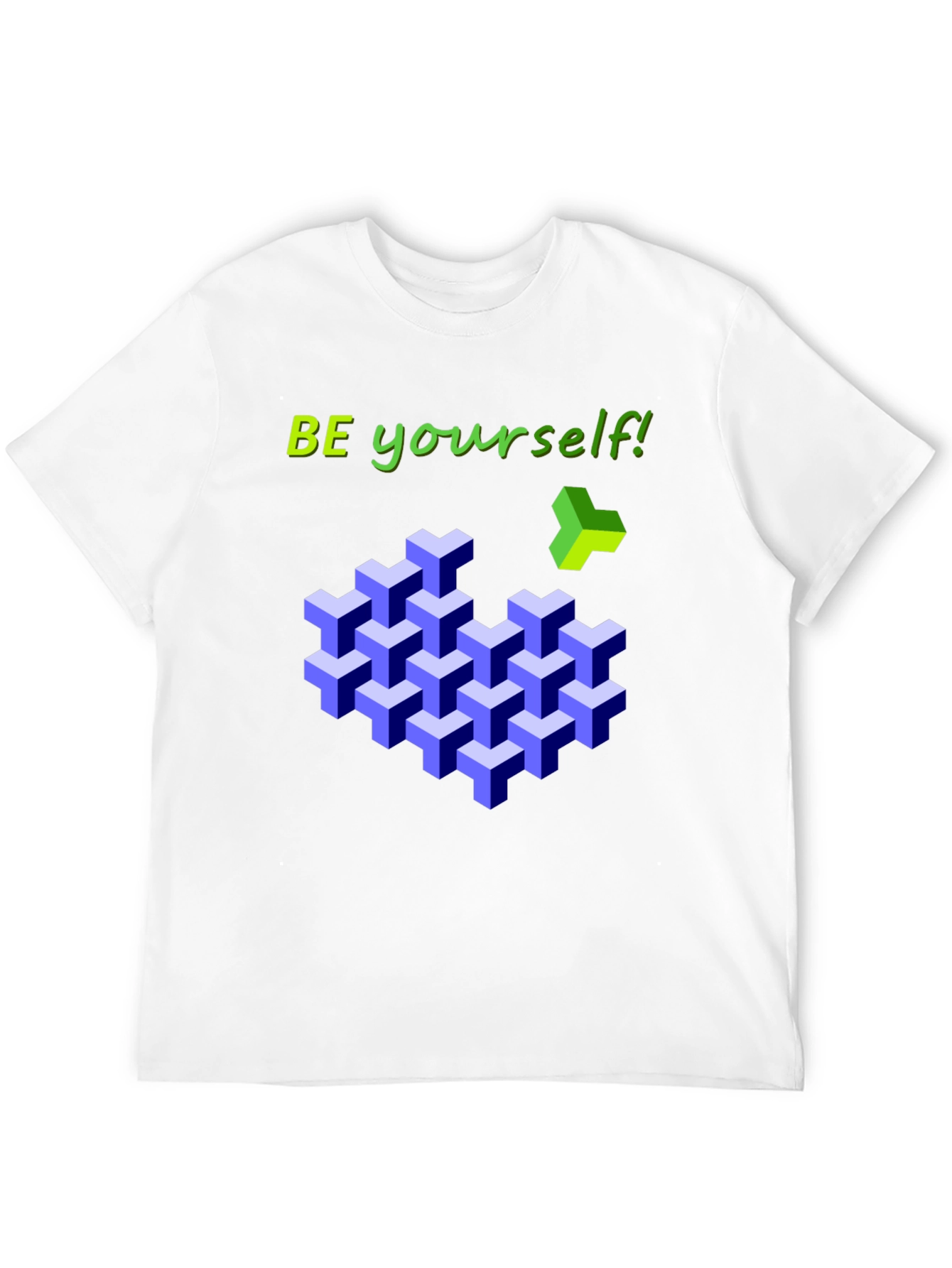 Be Yourself 3D Cube Tee - Stylish Graphic T-Shirt