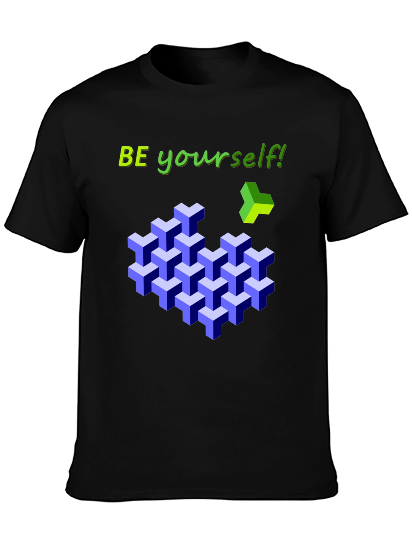 Be Yourself 3D Cube Tee - Stylish Graphic T-Shirt
