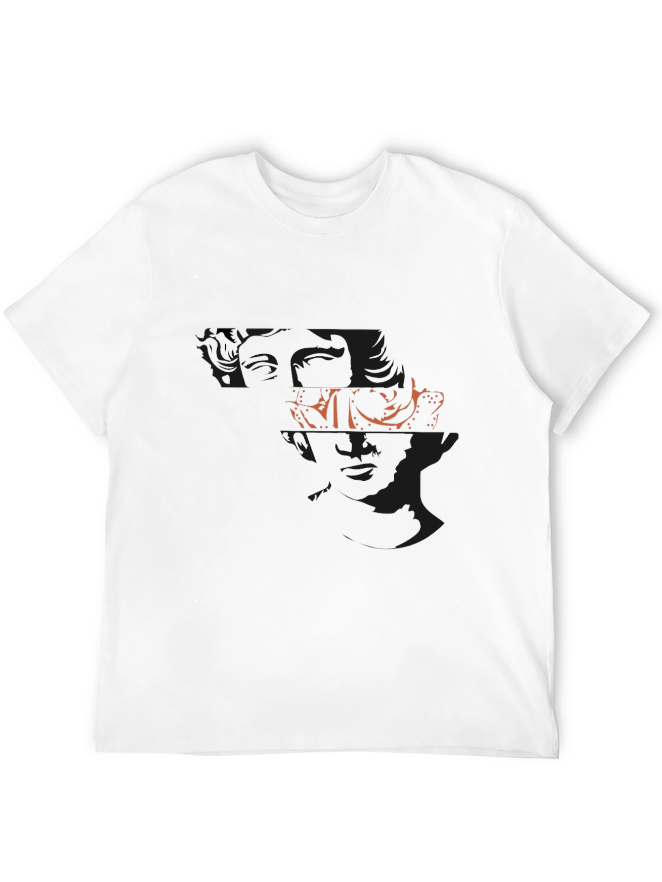 Abstract Face Graphic Black Tee
