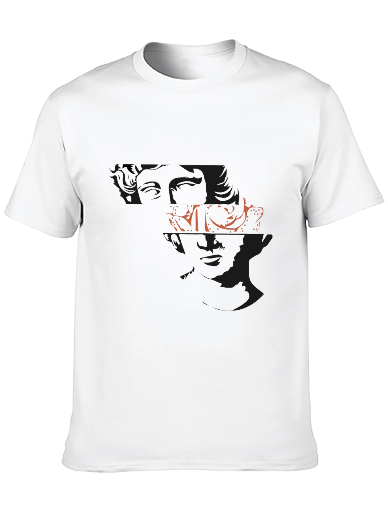 Abstract Face Graphic Black Tee