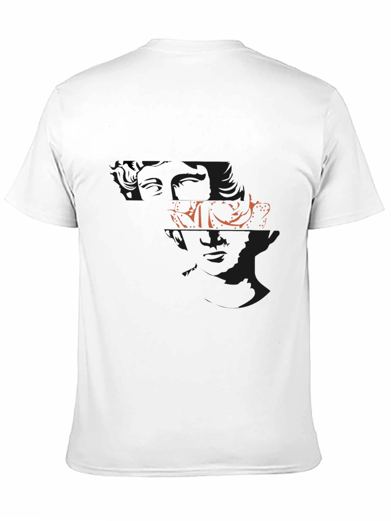 Abstract Face Graphic Black Tee