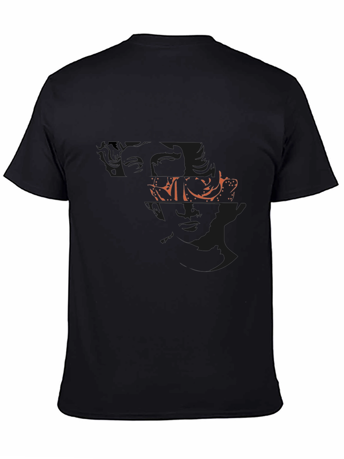 Abstract Face Graphic Black Tee