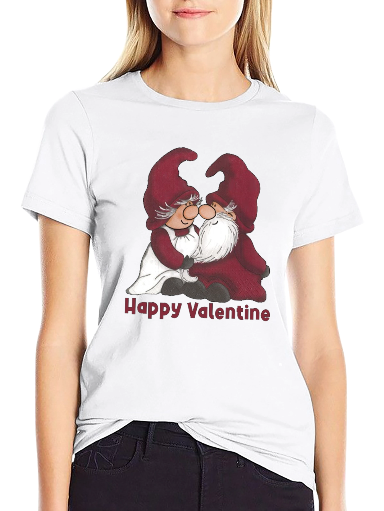 Valentines Day Gnome T-Shirt - Cute Couple Design