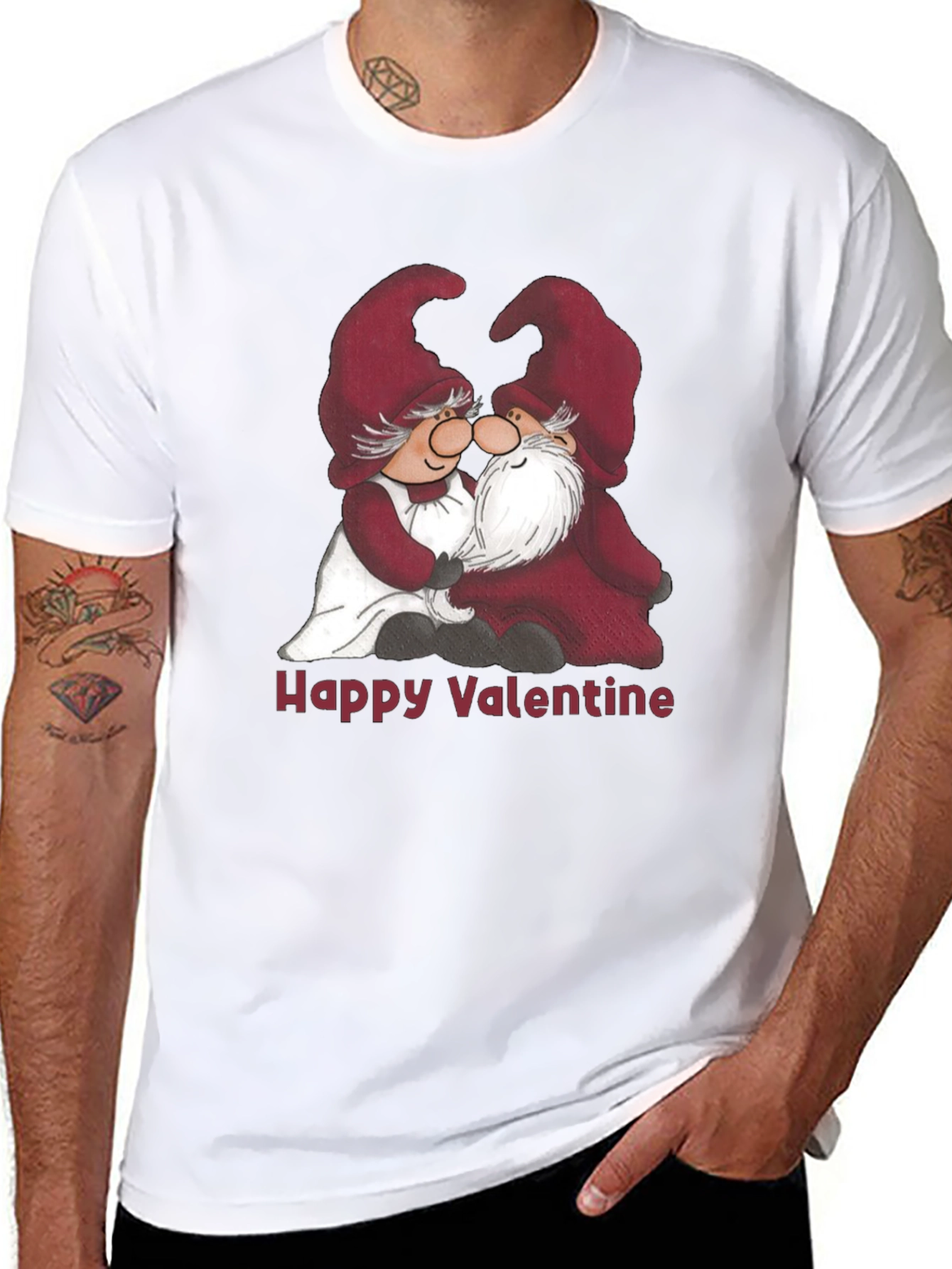 Valentines Day Gnome T-Shirt - Cute Couple Design