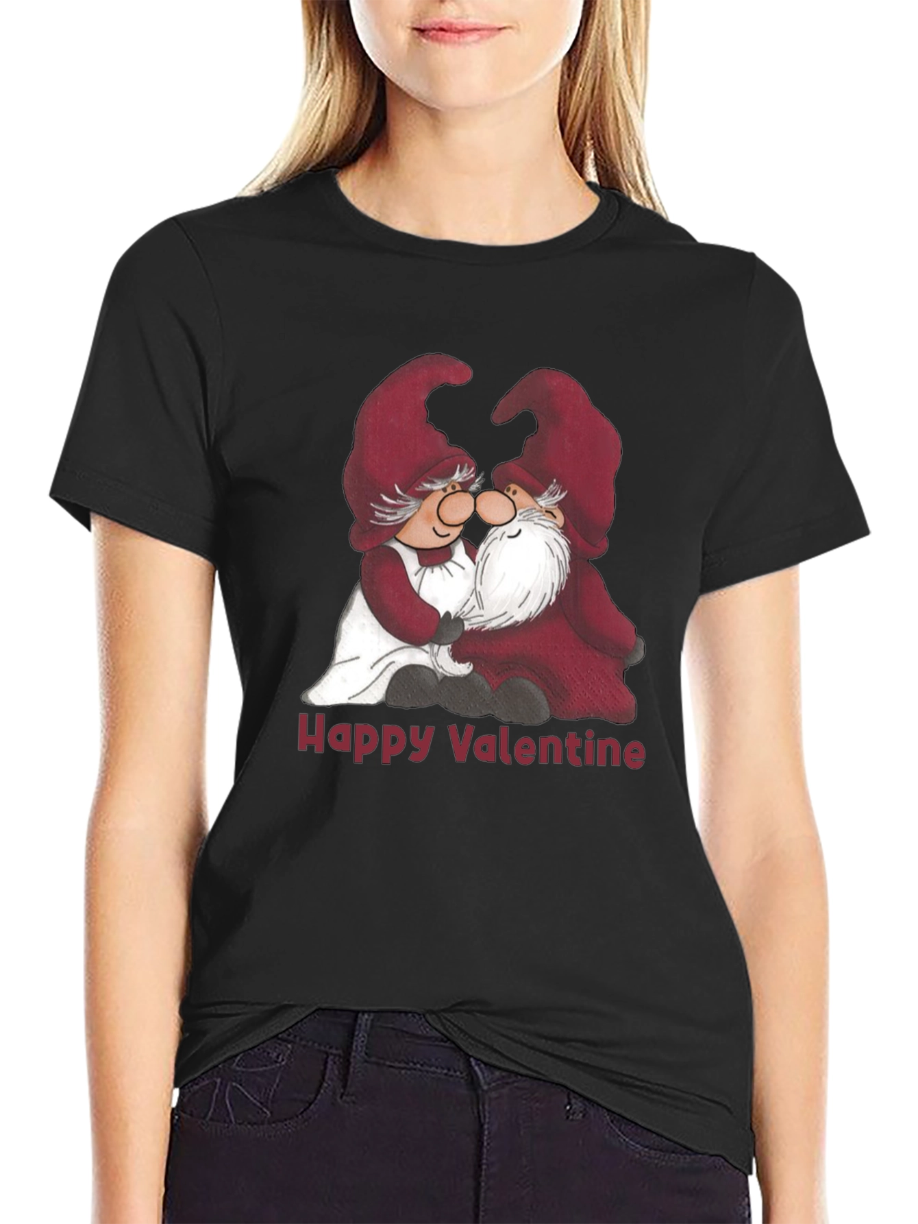 Valentines Day Gnome T-Shirt - Cute Couple Design