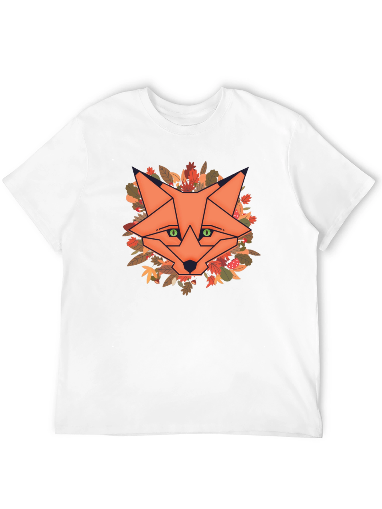 Geometric Fox Graphic Tee - Autumn Style