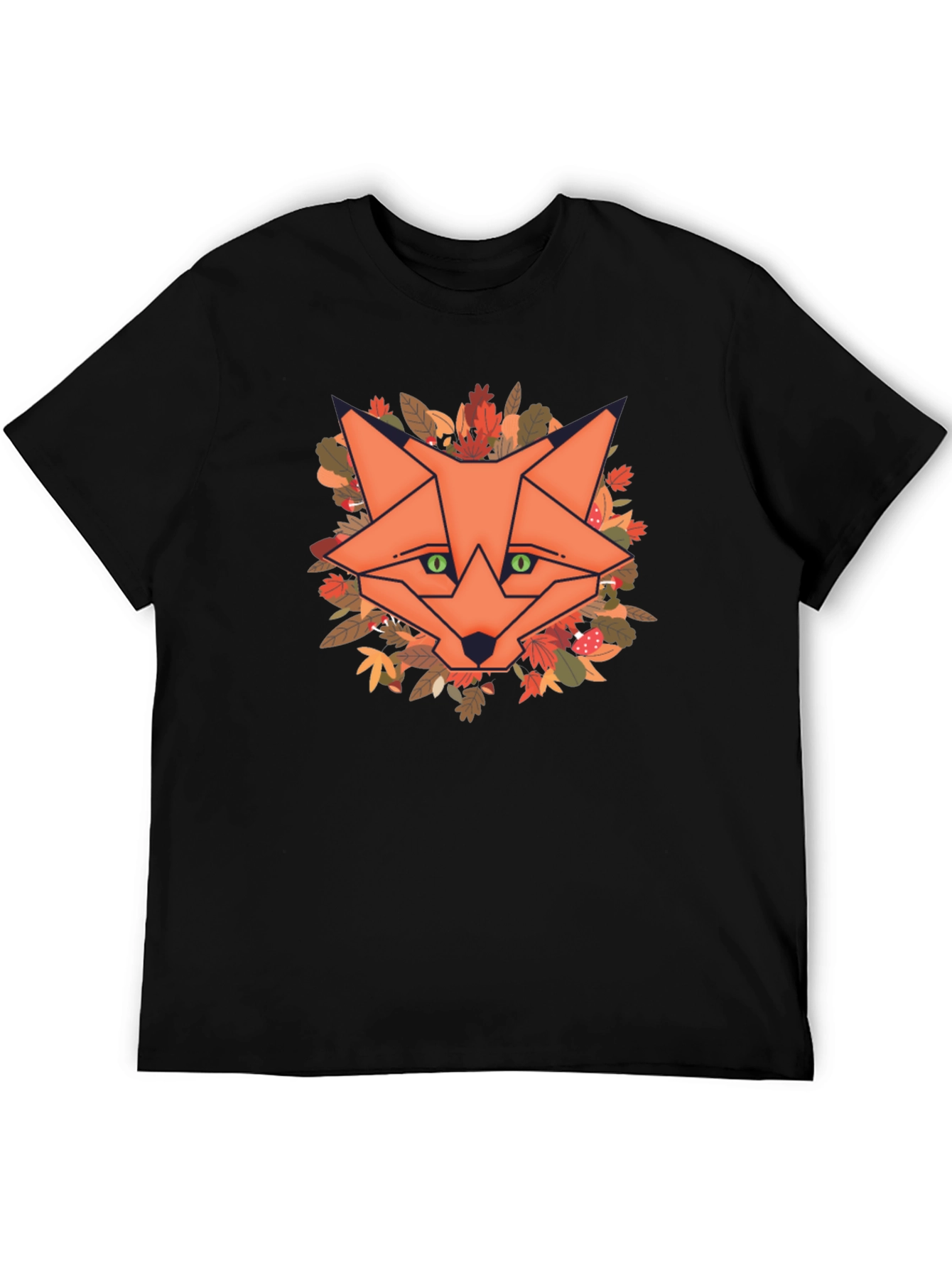Geometric Fox Graphic Tee - Autumn Style