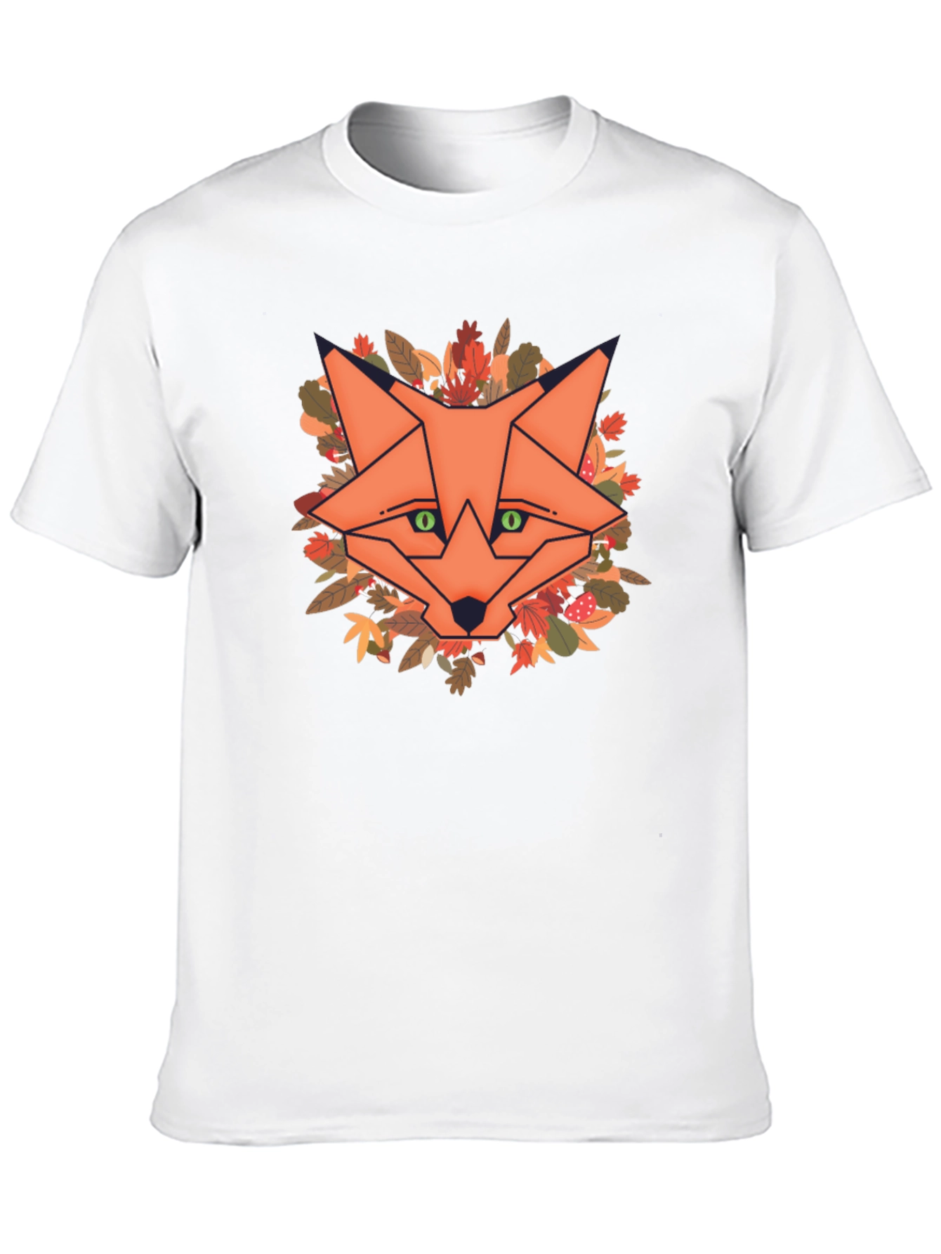 Geometric Fox Graphic Tee - Autumn Style