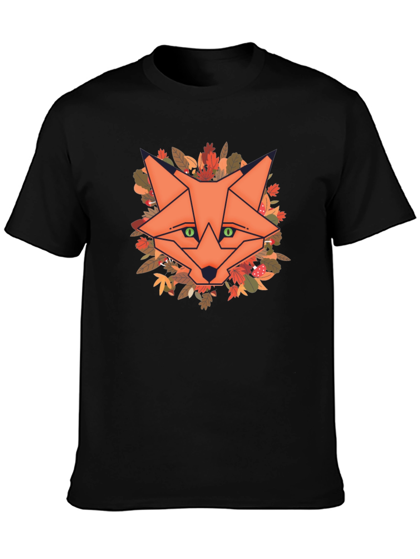 Geometric Fox Graphic Tee - Autumn Style