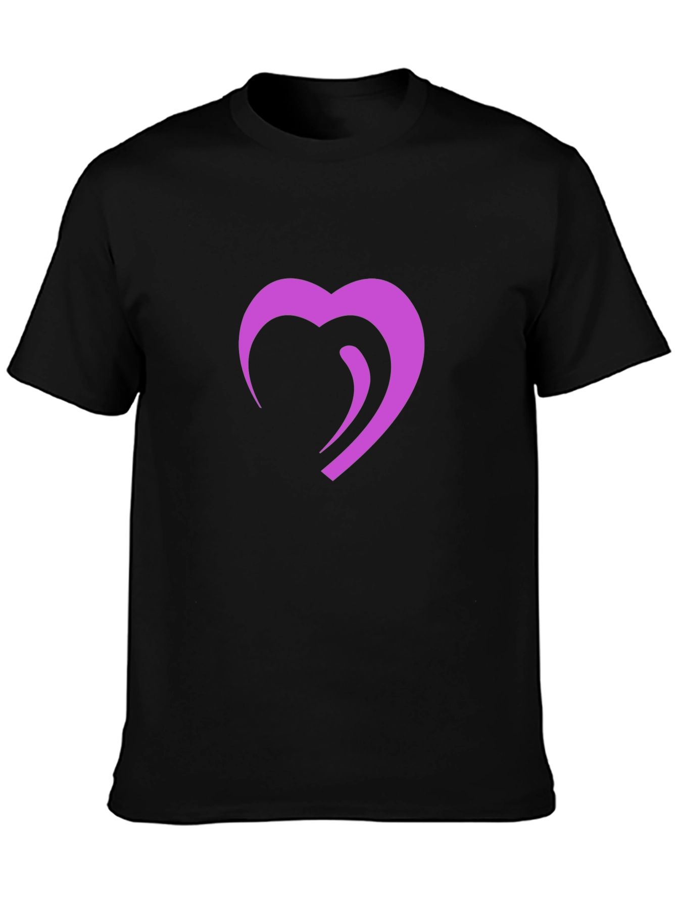 Modern Heart Graphic Black T-Shirt