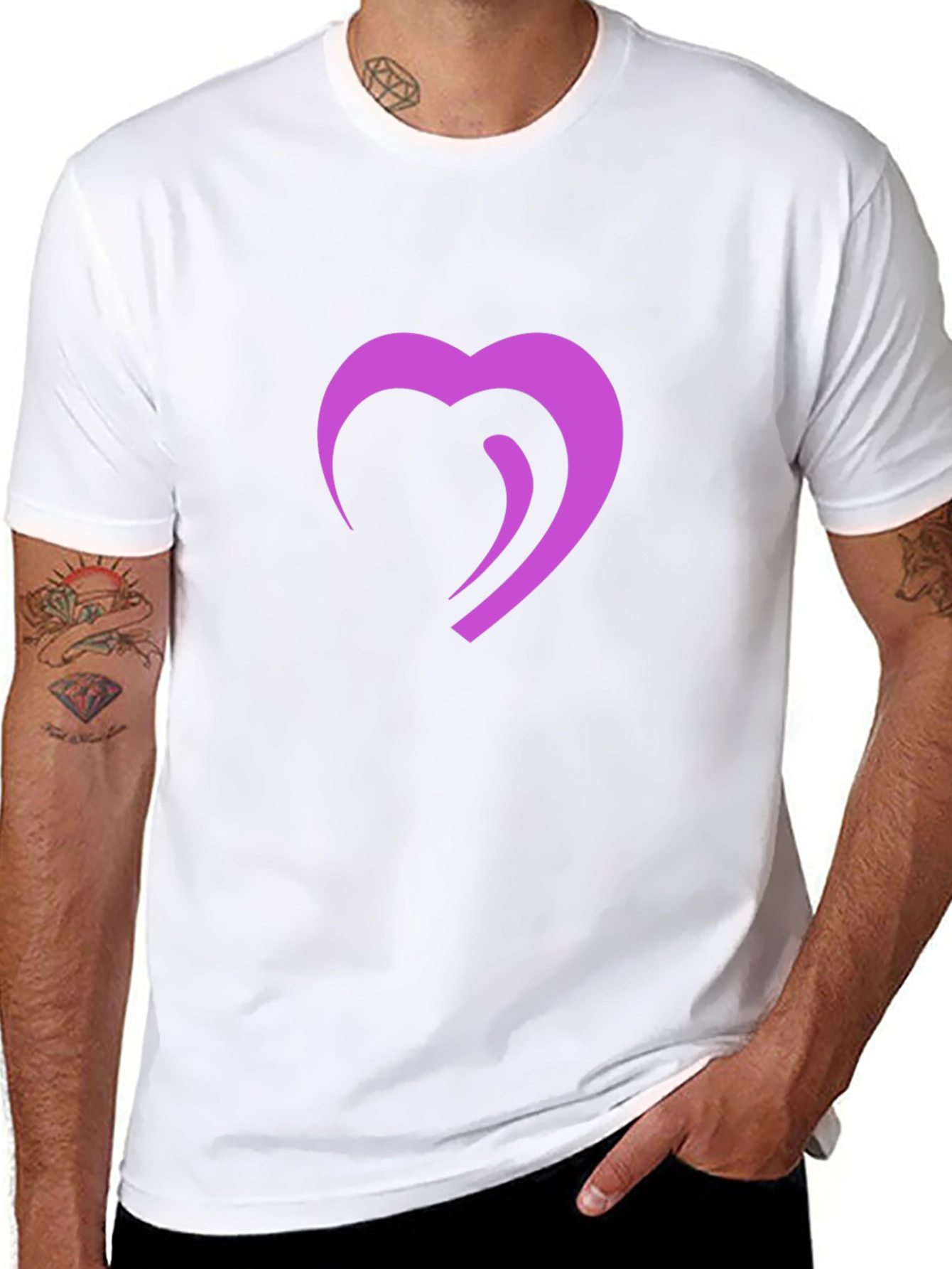 Modern Heart Graphic Black T-Shirt