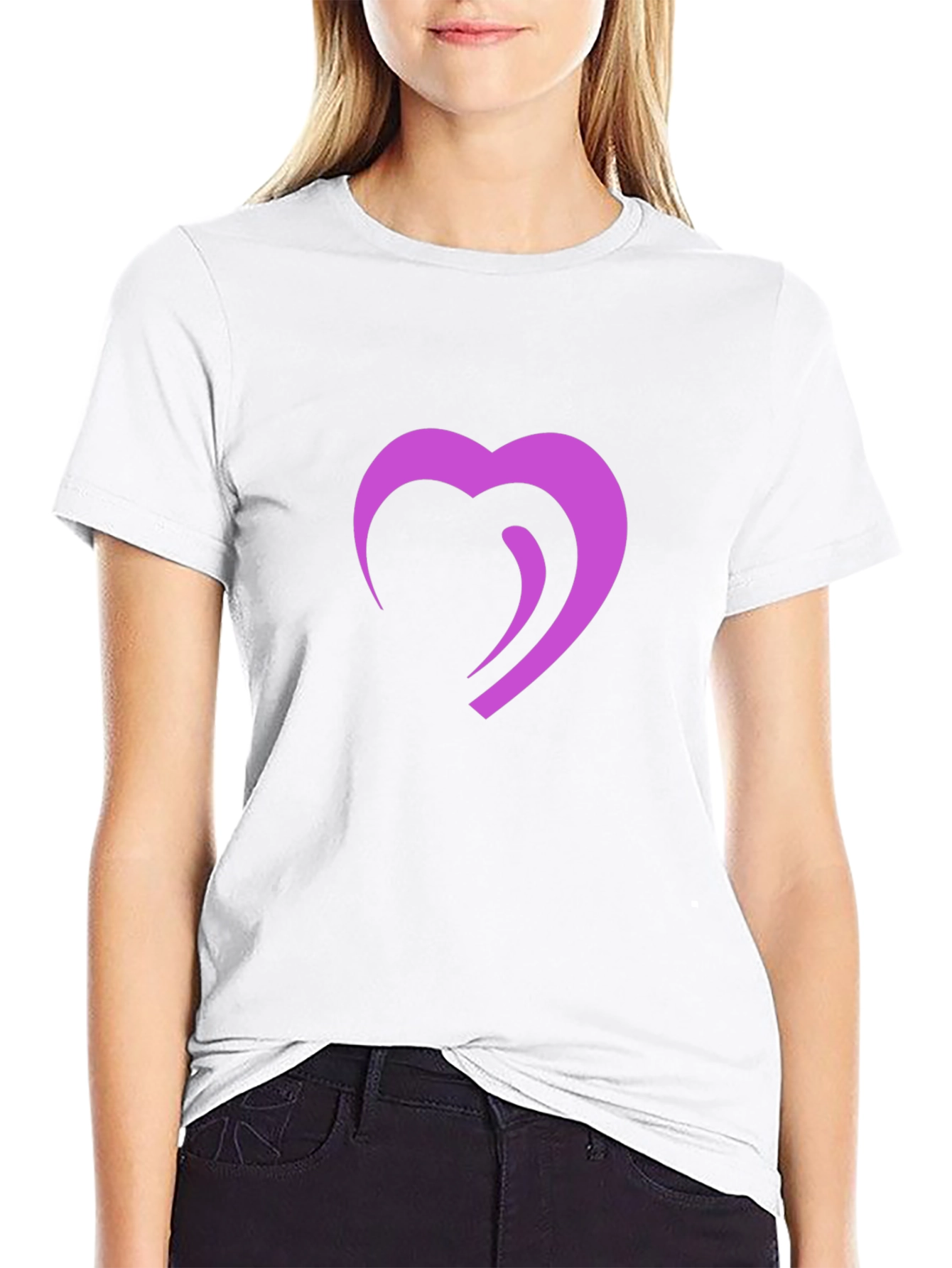 Modern Heart Graphic Black T-Shirt