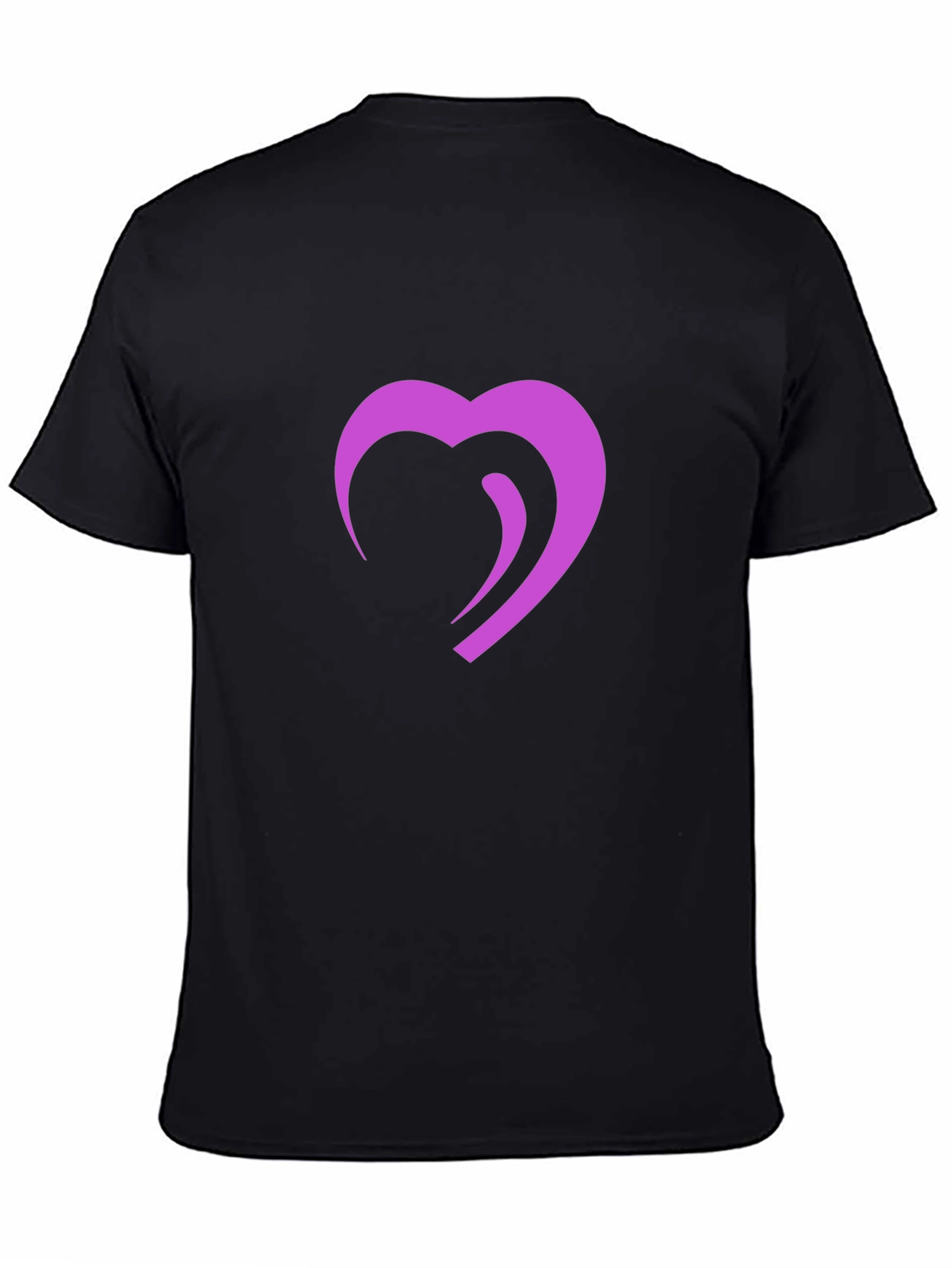 Modern Heart Graphic Black T-Shirt