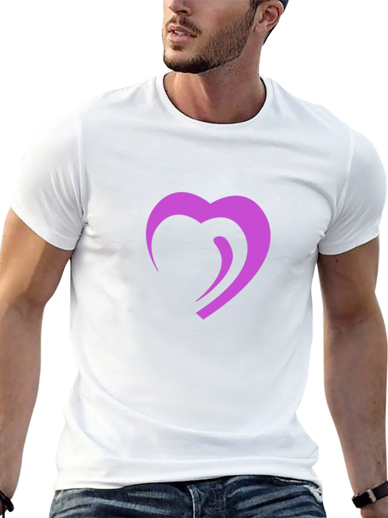 Modern Heart Graphic Black T-Shirt