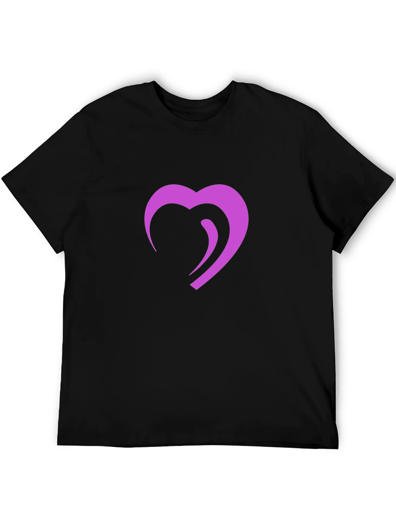 Modern Heart Graphic Black T-Shirt