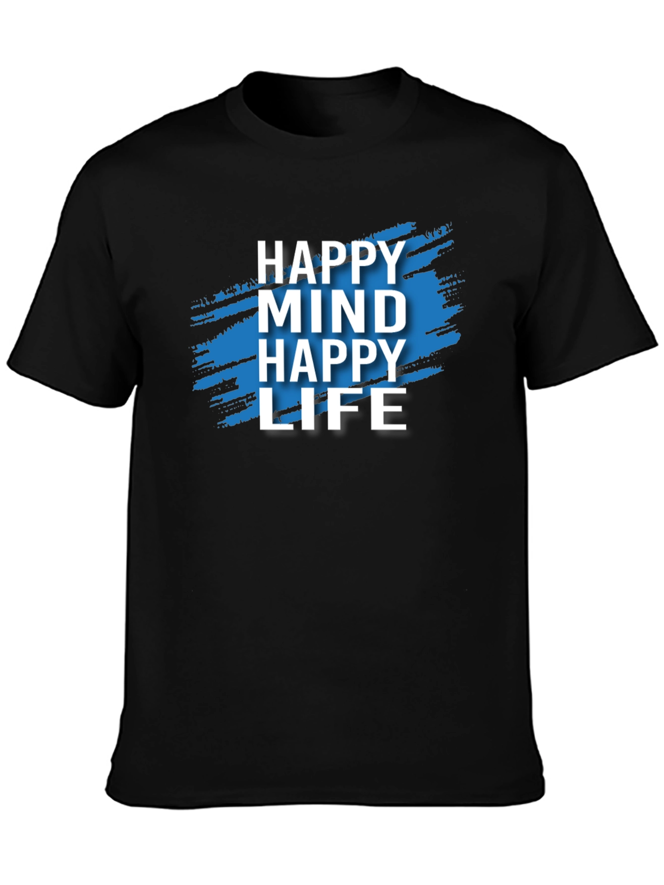 Happy Mind Happy Life Graphic Tee - Black