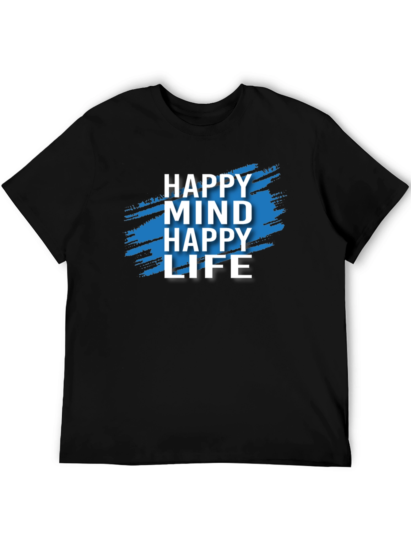 Happy Mind Happy Life Graphic Tee - Black