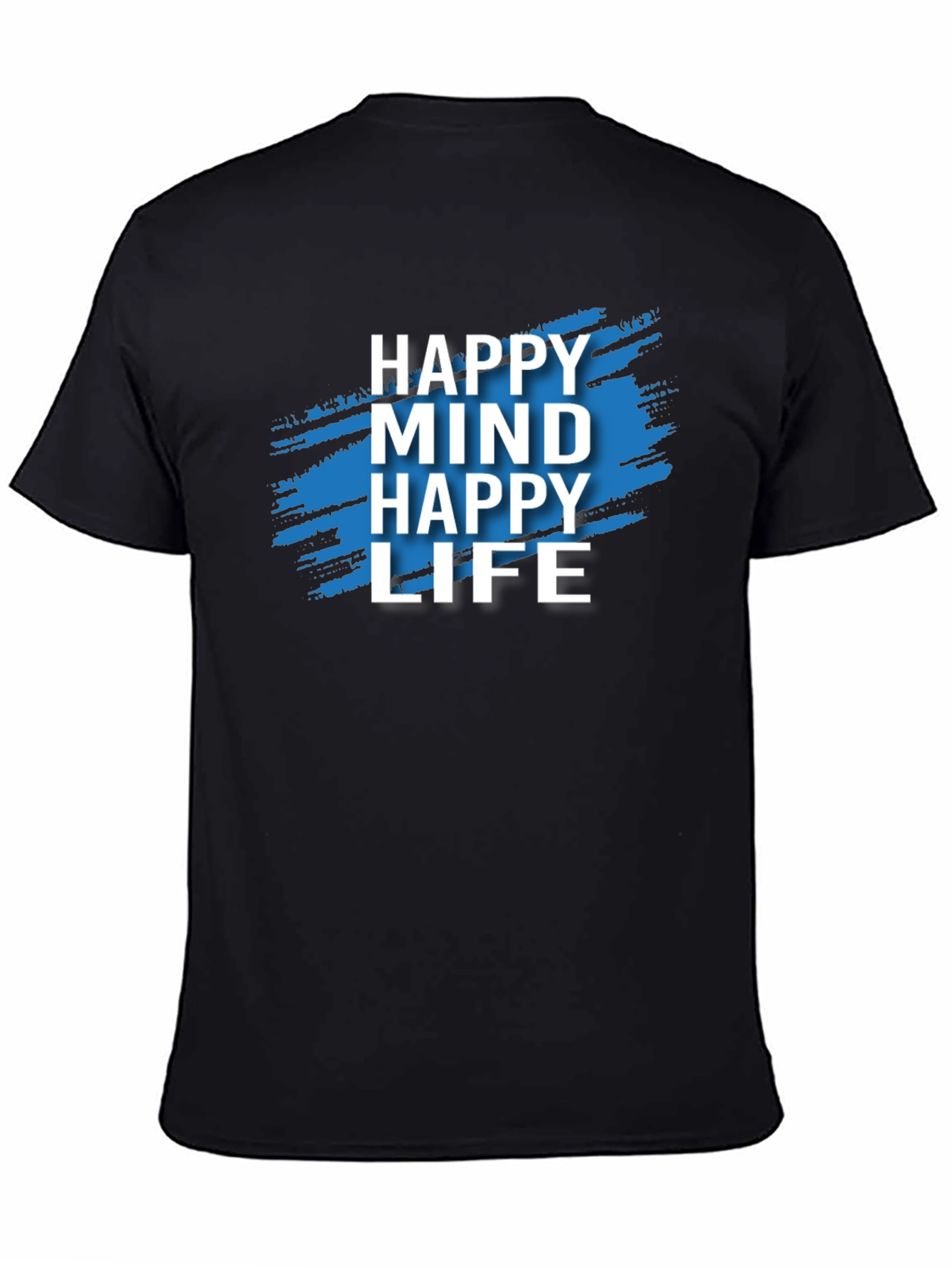 Happy Mind Happy Life Graphic Tee - Black