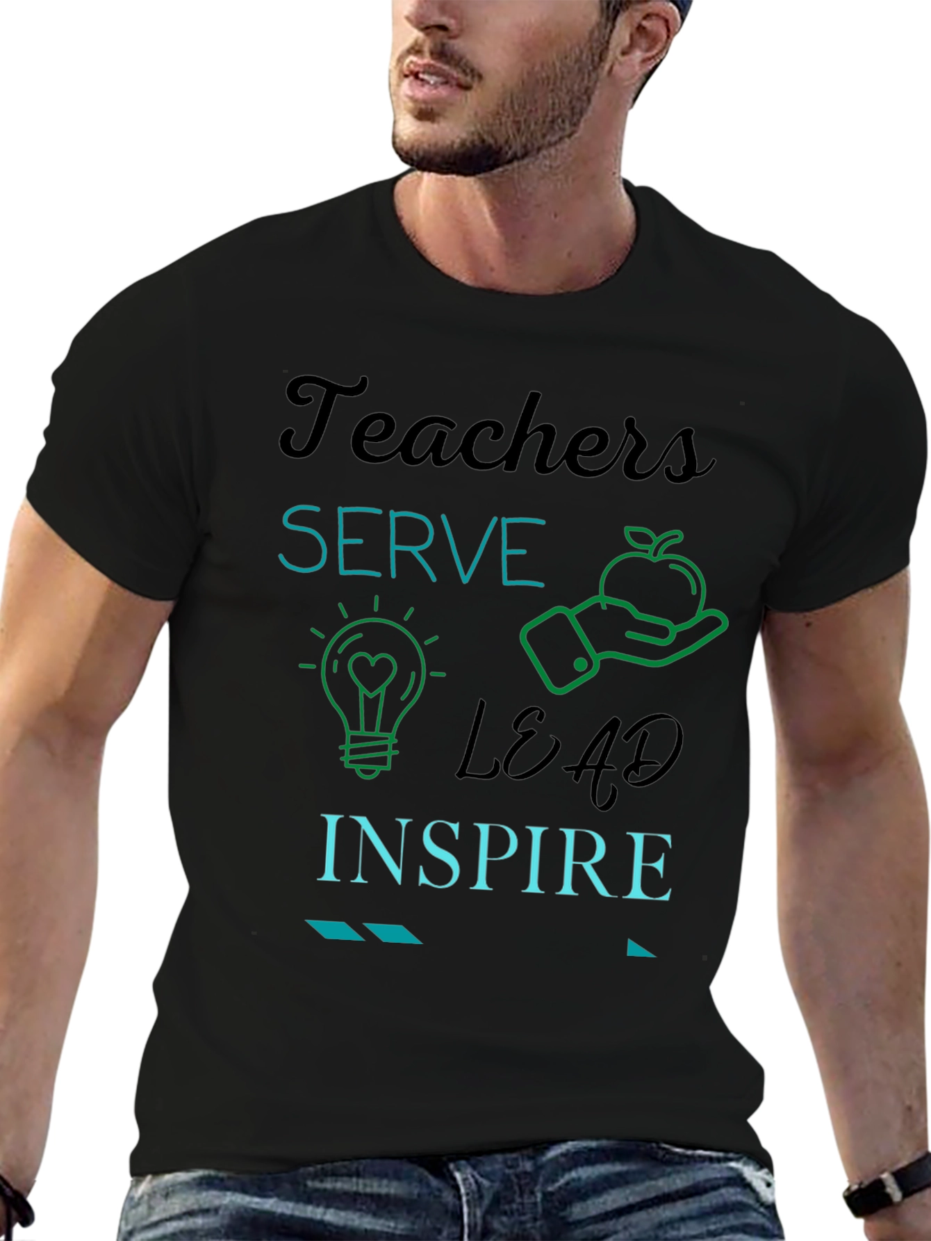 Teachers Serve Lead Inspire Graphic Tee