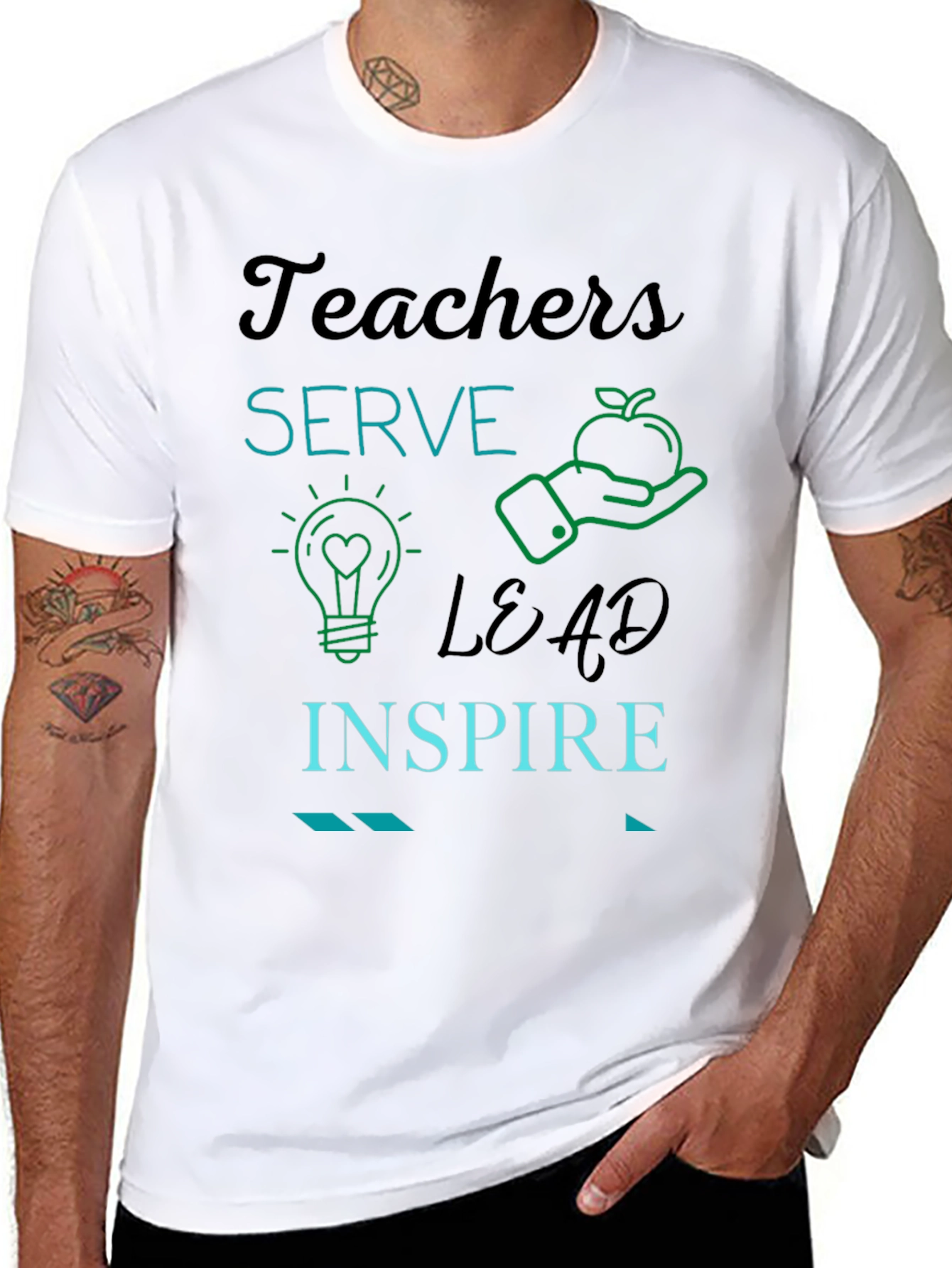 Teachers Serve Lead Inspire Graphic Tee