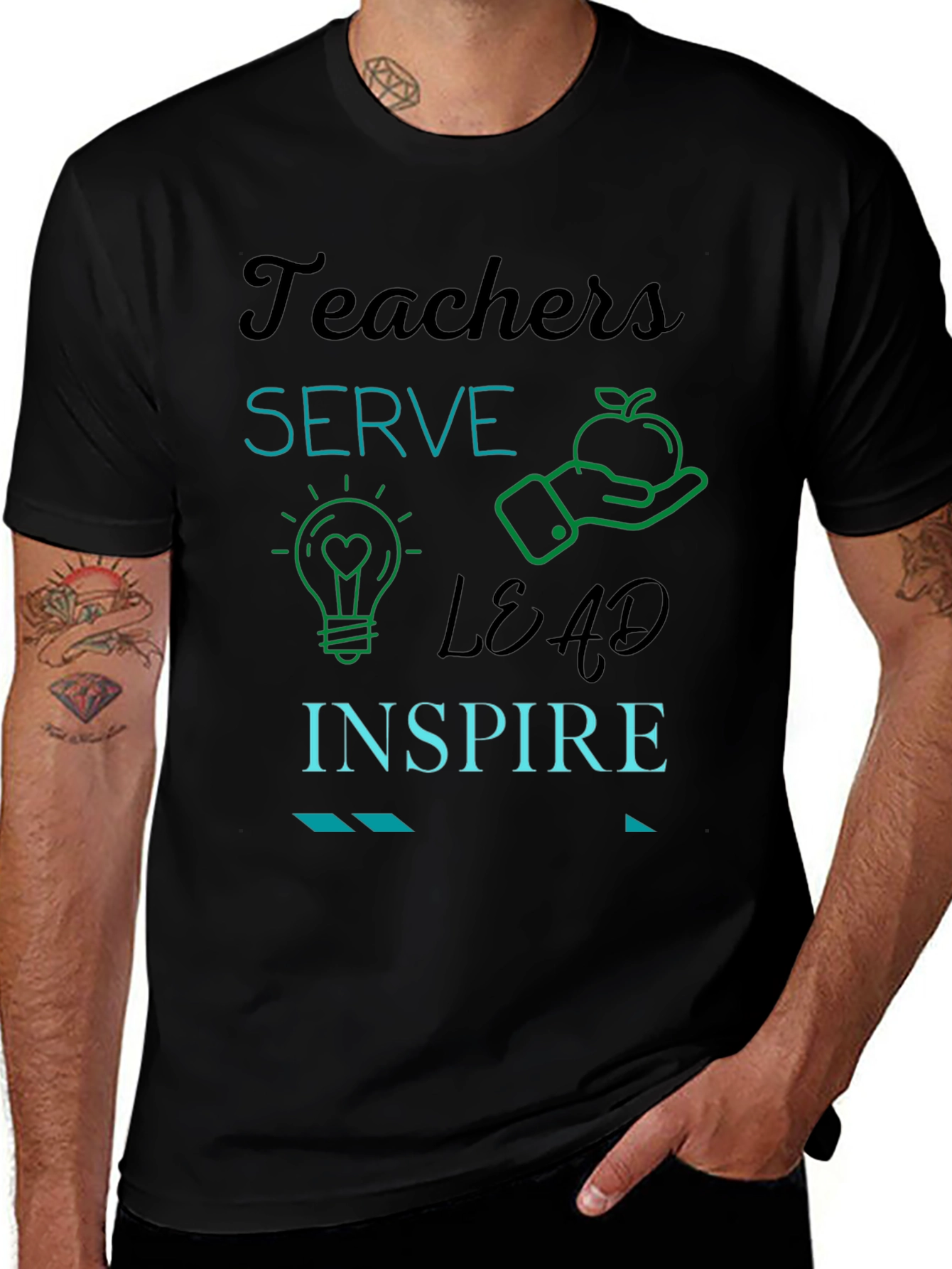 Teachers Serve Lead Inspire Graphic Tee