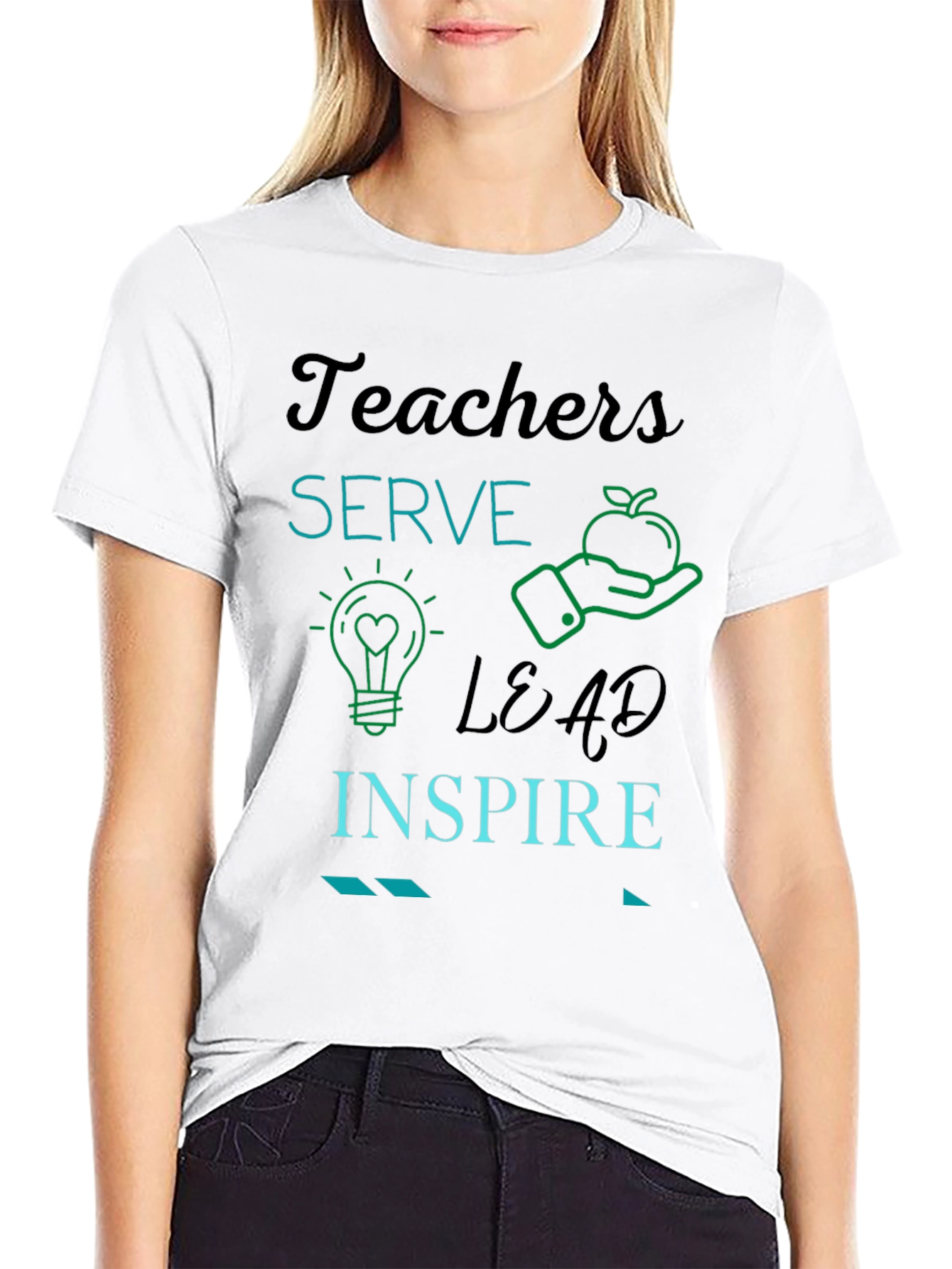 Teachers Serve Lead Inspire Graphic Tee