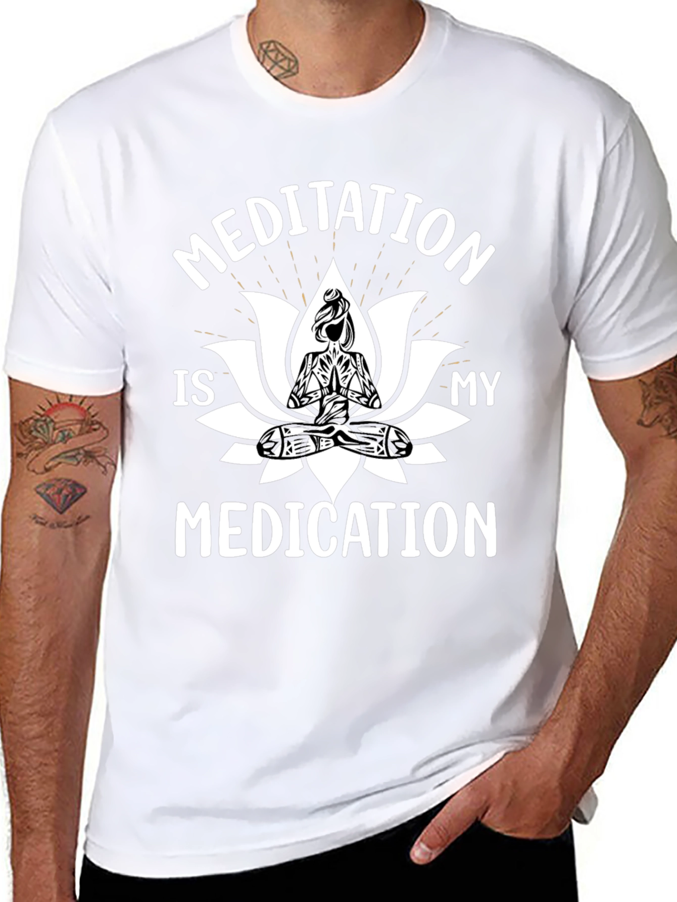 Meditation is My Medication Black T-Shirt