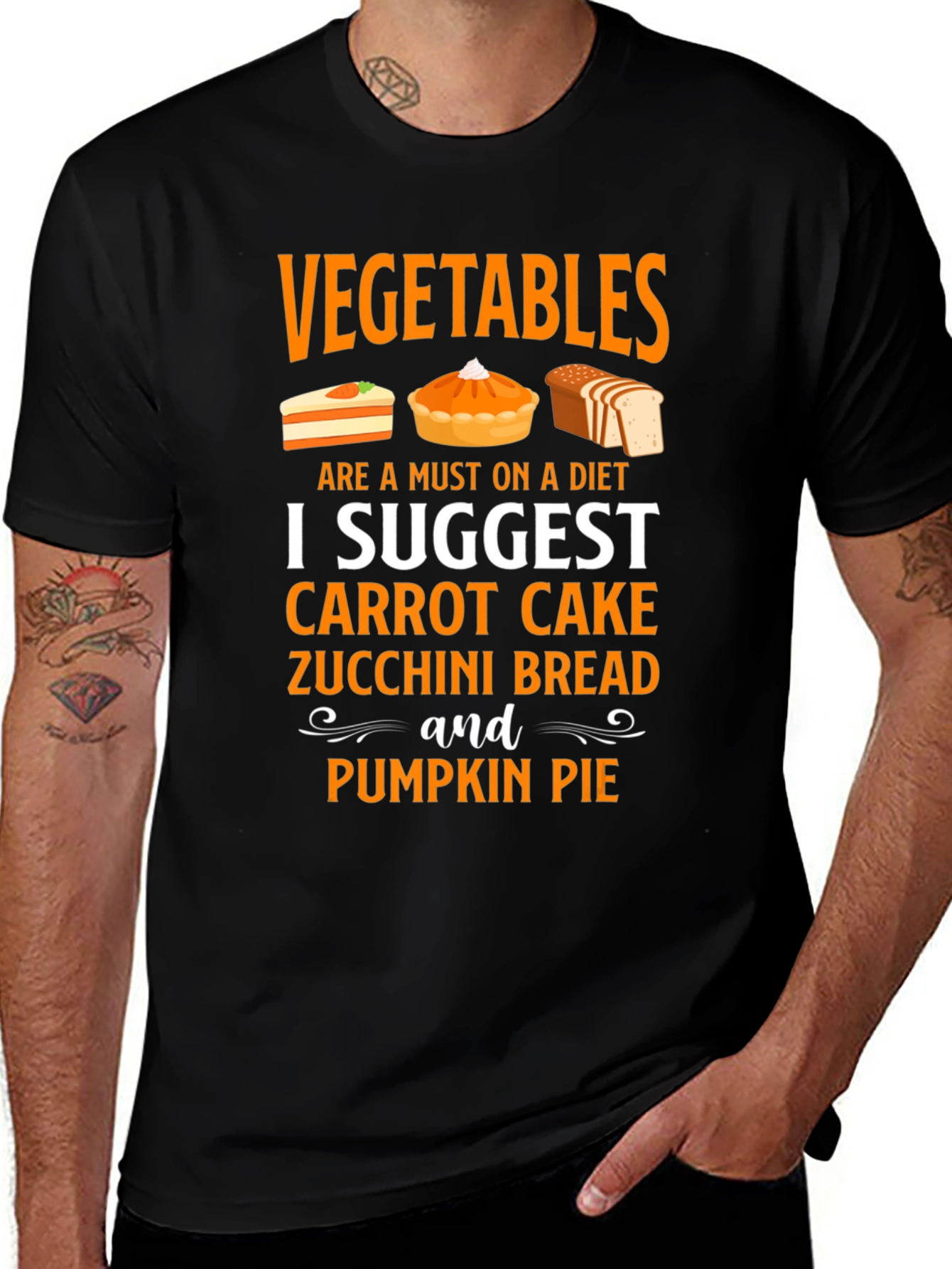 Vegetables Diet T-Shirt Carrot Zucchini Pumpkin Pie