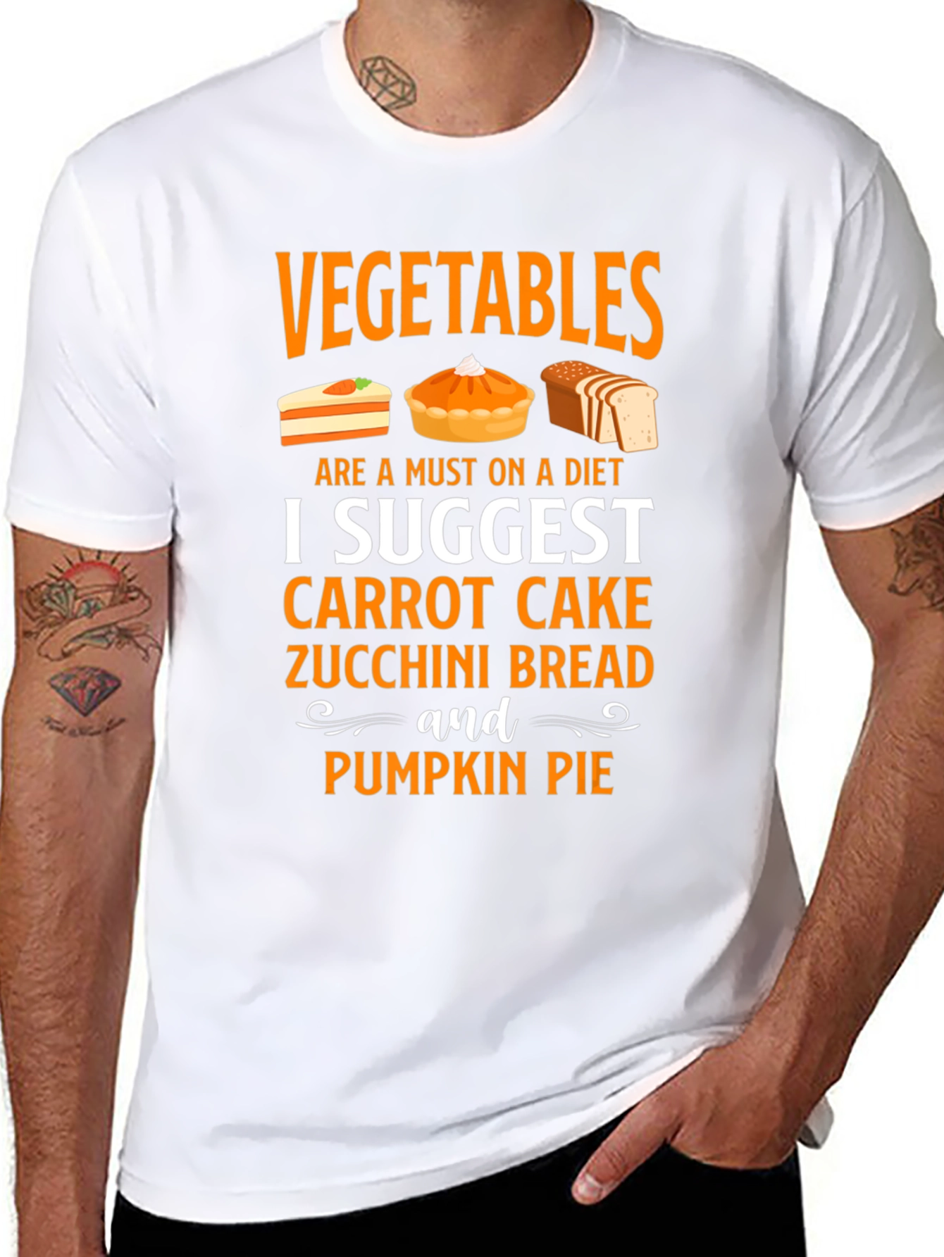 Vegetables Diet T-Shirt Carrot Zucchini Pumpkin Pie