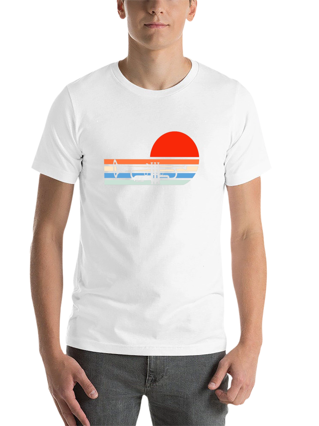 Retro Trumpet Sunset Graphic Tee