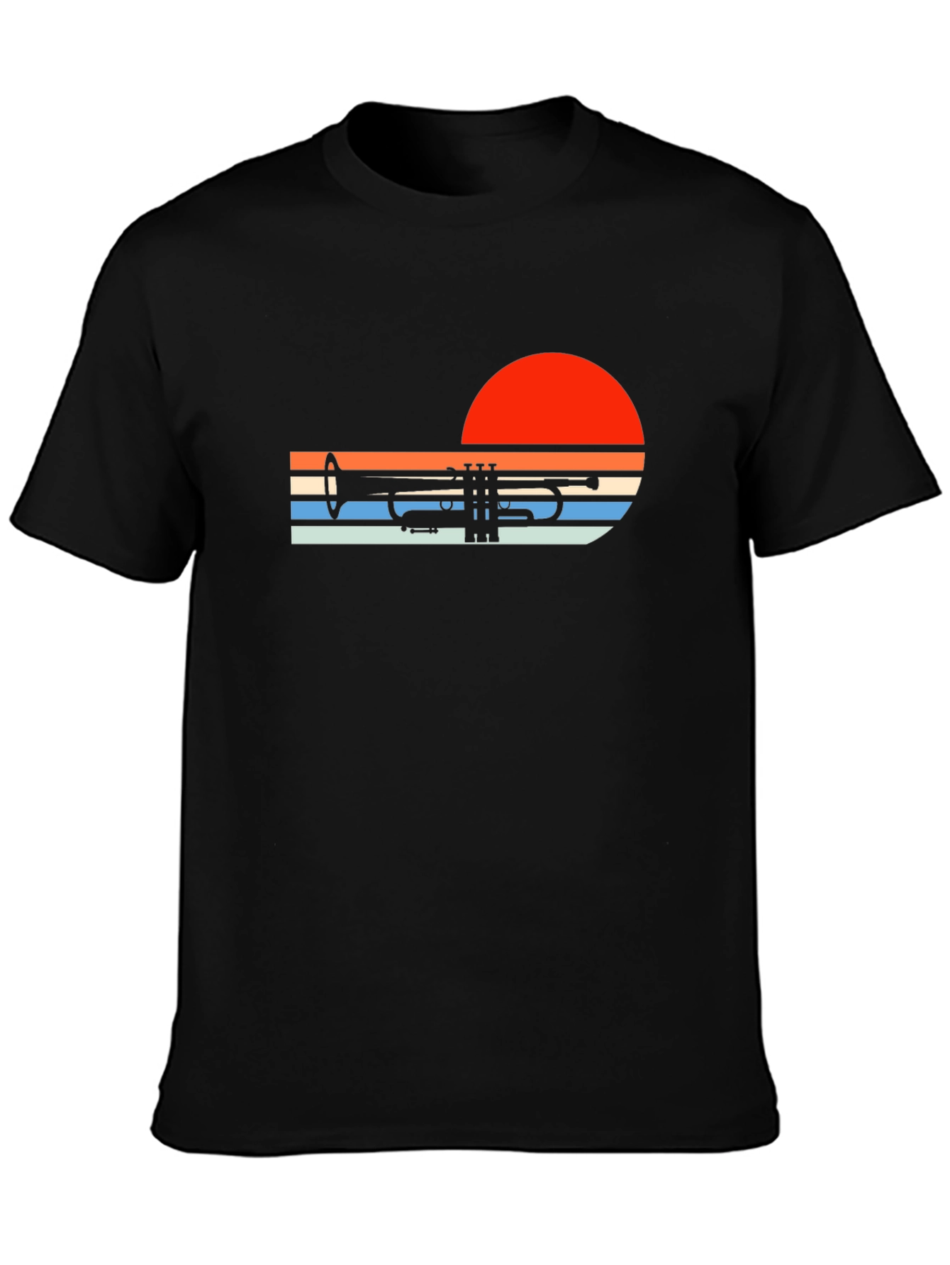 Retro Trumpet Sunset Graphic Tee
