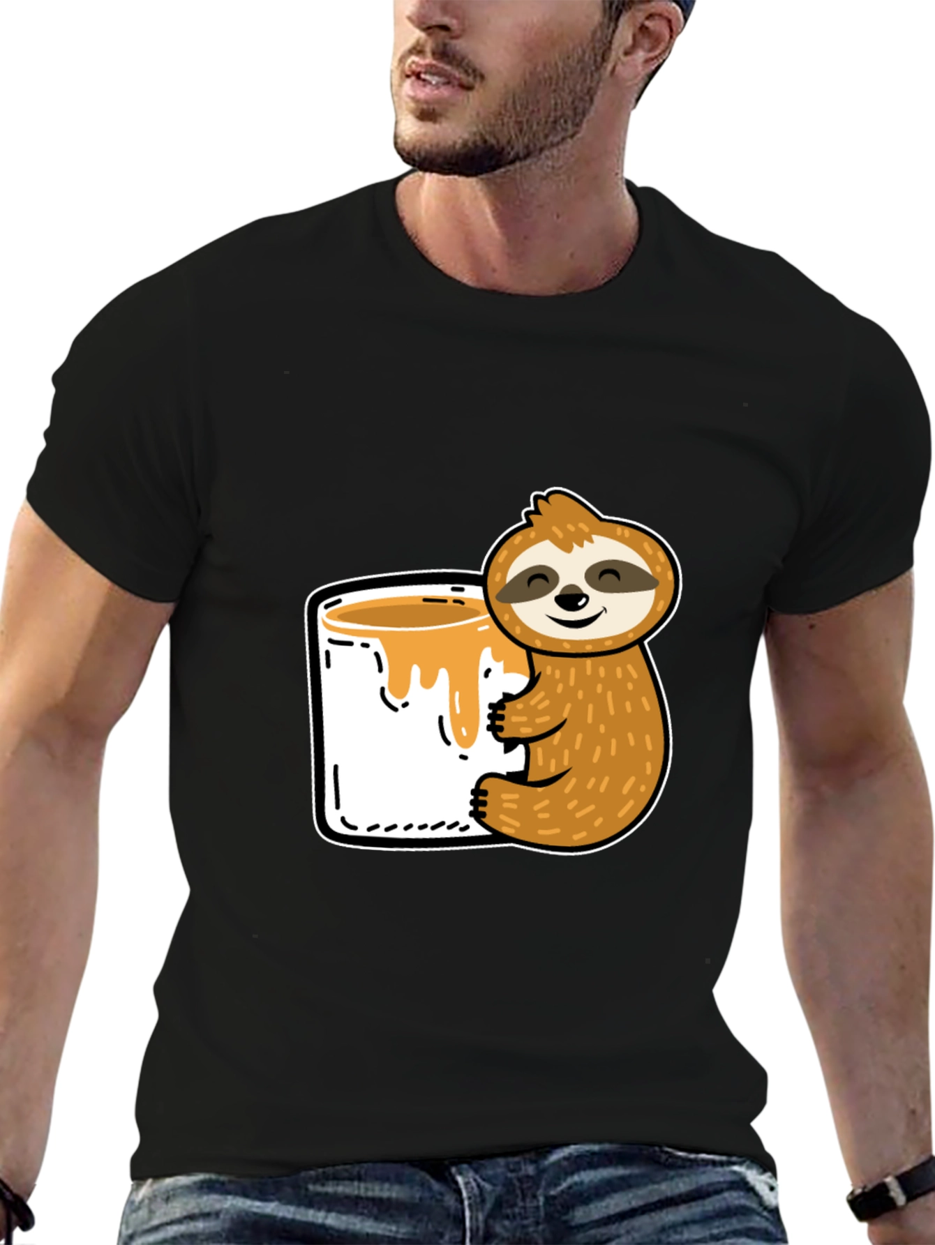 Sloth & Honey T-Shirt - Cute Cartoon Graphic Tee