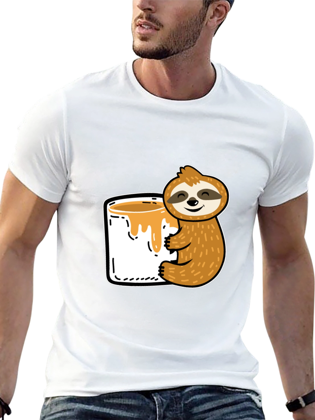 Sloth & Honey T-Shirt - Cute Cartoon Graphic Tee
