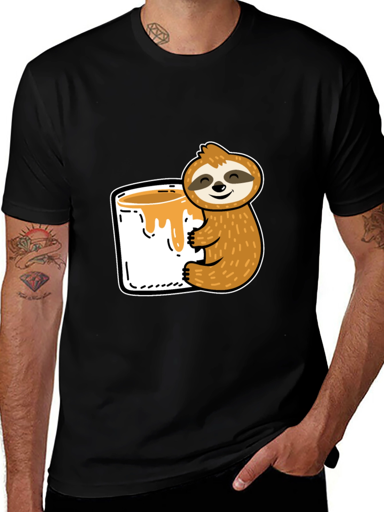Sloth & Honey T-Shirt - Cute Cartoon Graphic Tee
