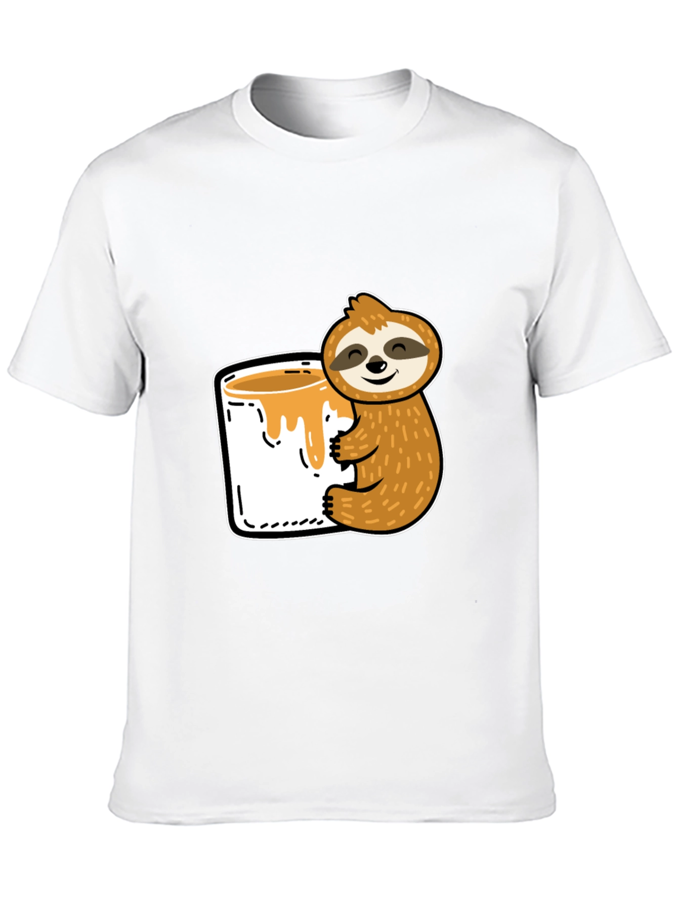 Sloth & Honey T-Shirt - Cute Cartoon Graphic Tee