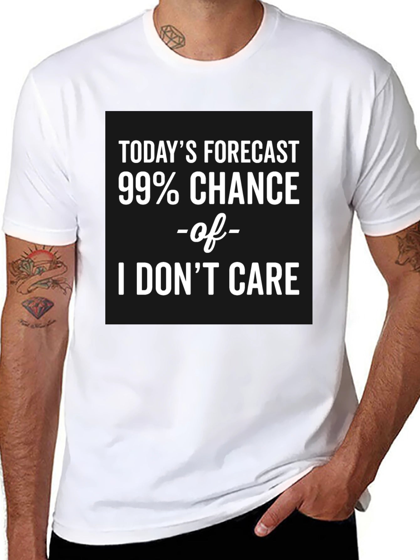 Funny Todays Forecast I Dont Care Graphic T-Shirt