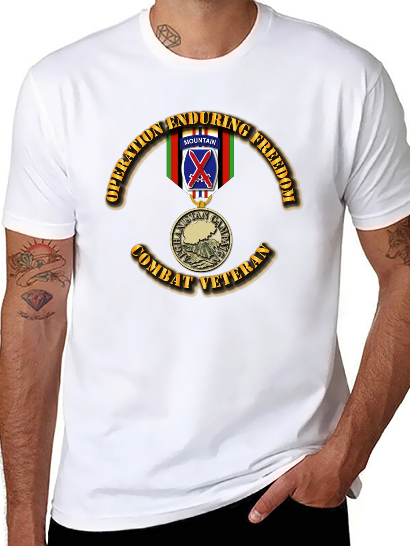 Operation Enduring Freedom Combat Veteran Black T-Shirt