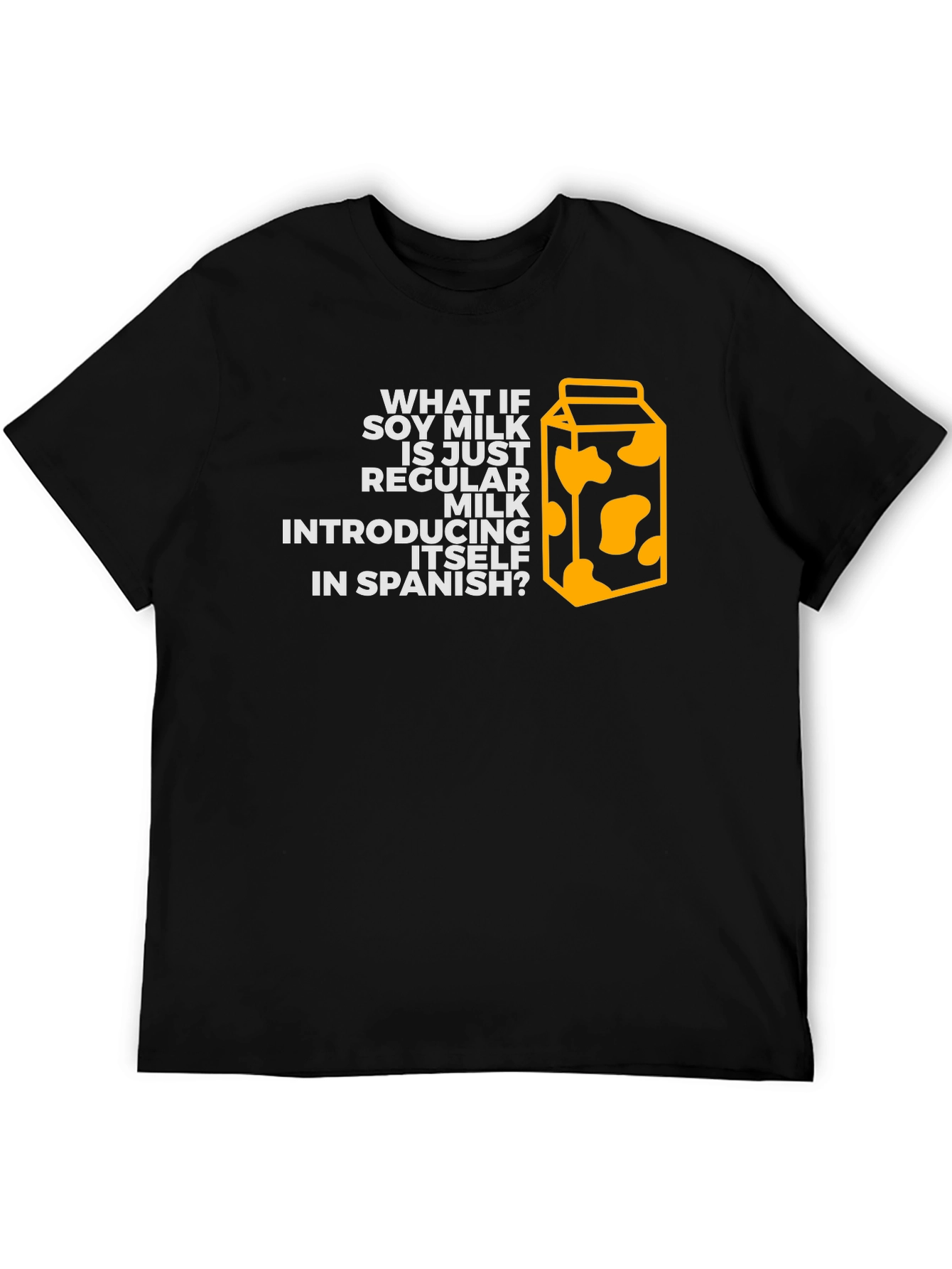 Soy Milk Spanish Joke Black T-Shirt