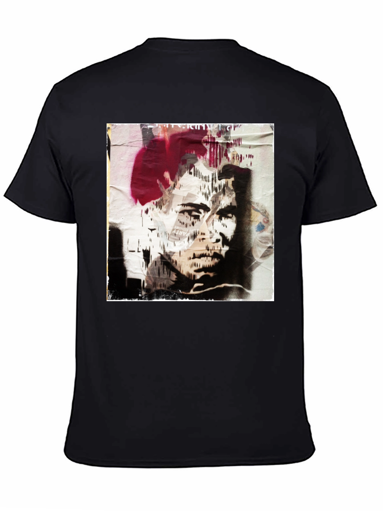 Abstract Graphic Print Black Cotton T-Shirt