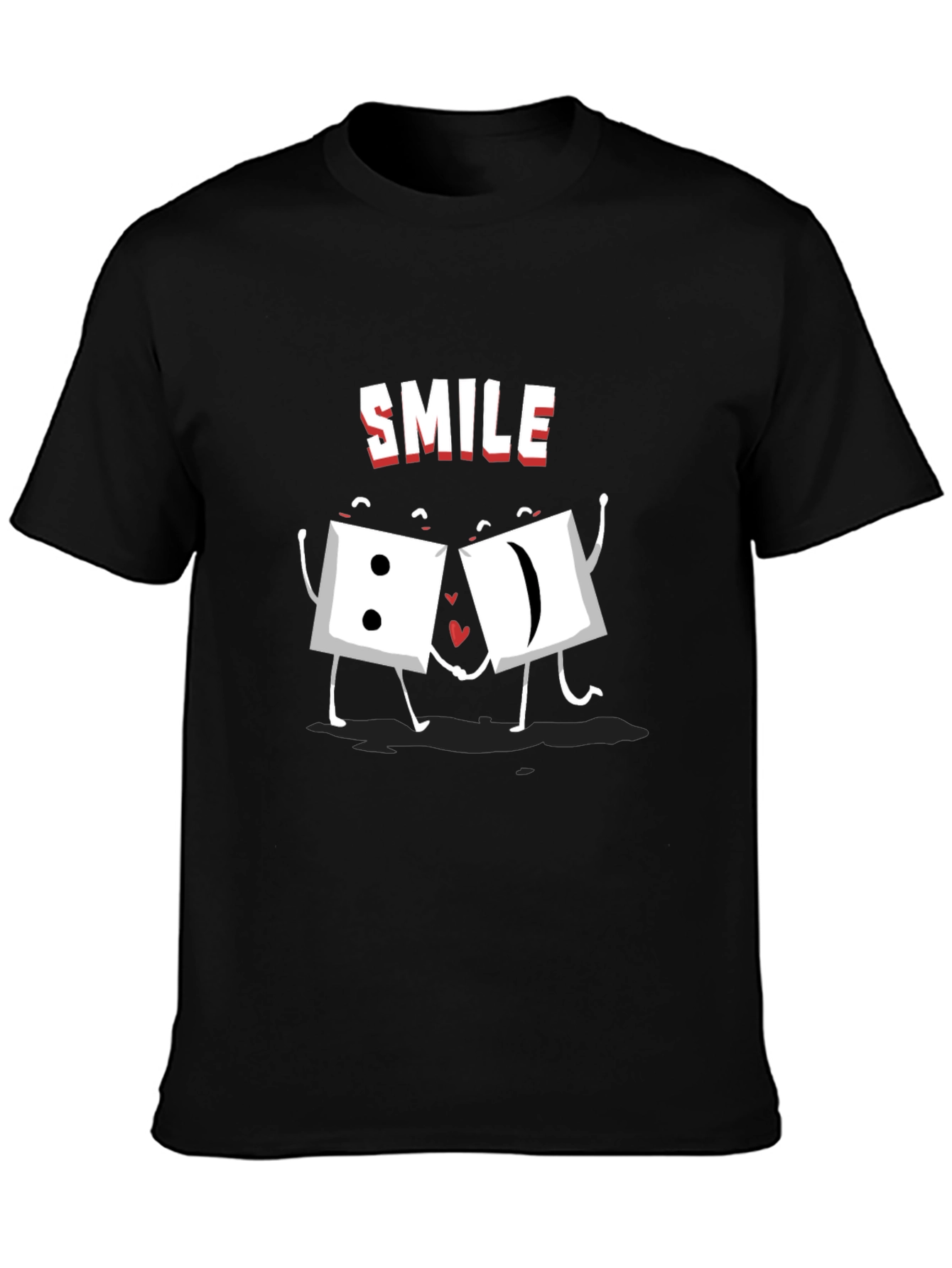 Smile Dice Graphic Tee - Black Cotton T-Shirt