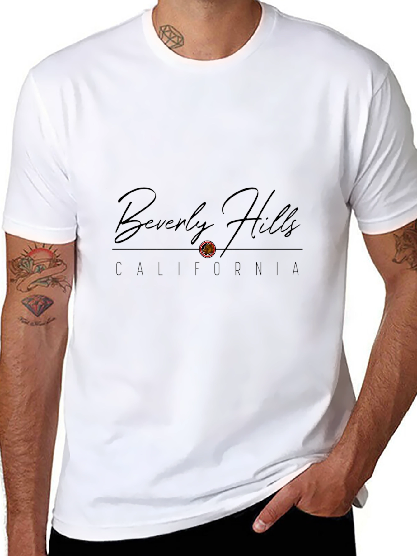 Beverly Hills California Graphic Black T-Shirt