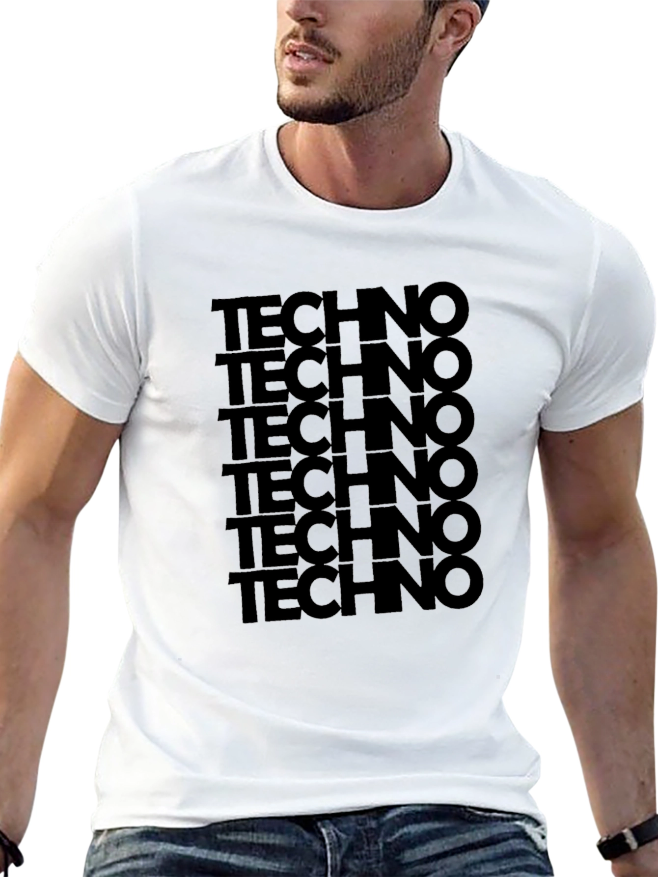 Techno Stack Graphic T-Shirt - Black