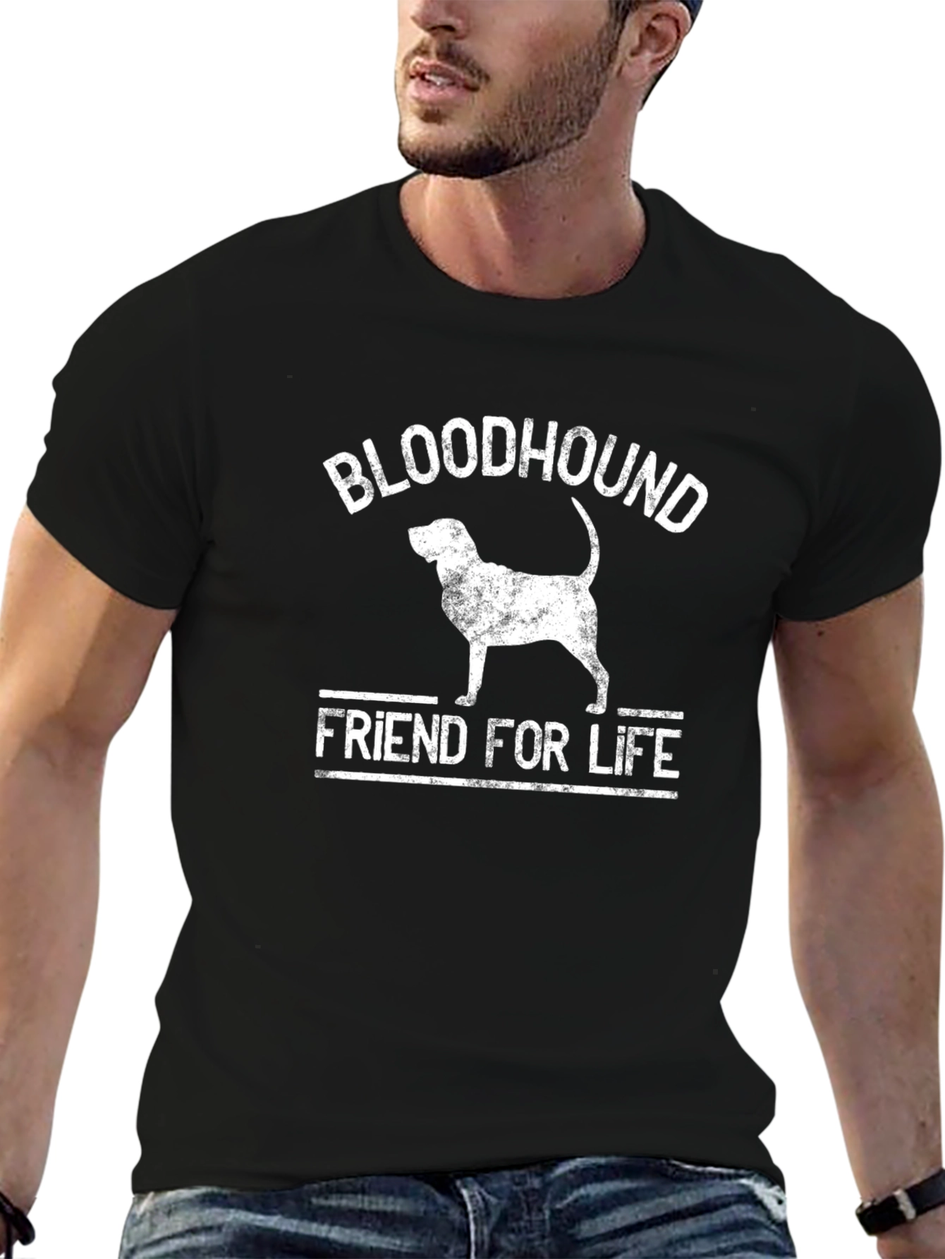 Bloodhound Friend For Life Black T-Shirt