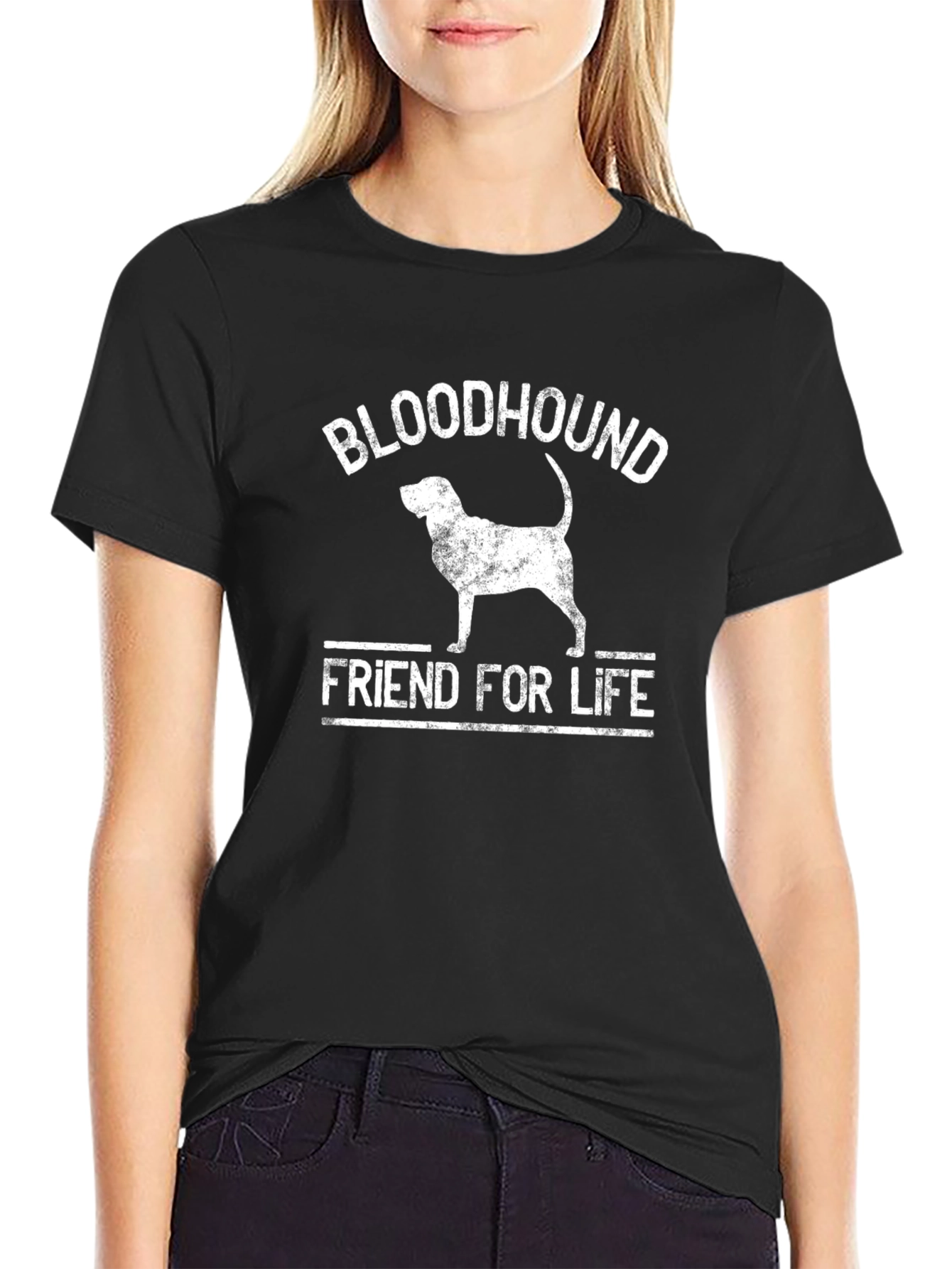 Bloodhound Friend For Life Black T-Shirt