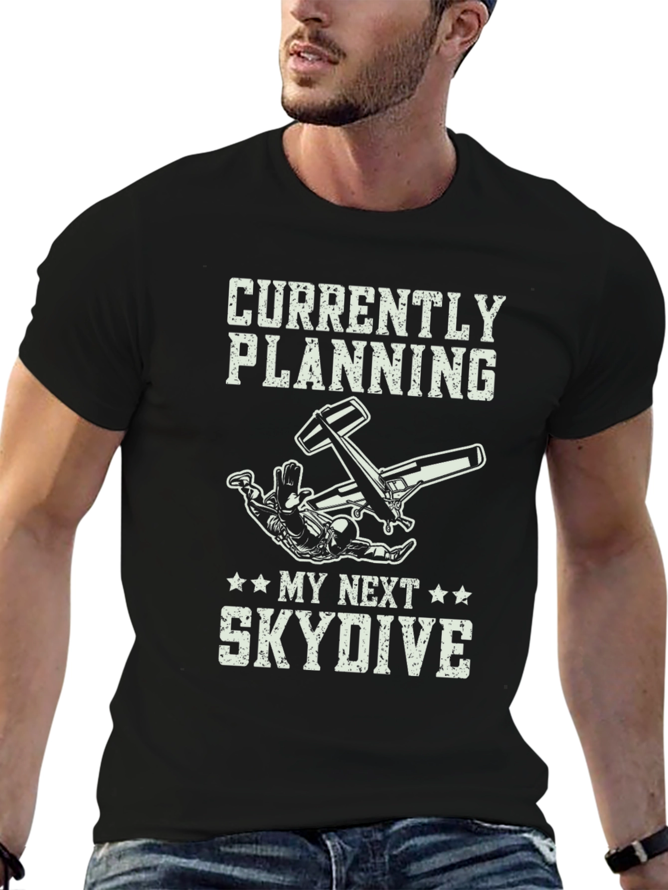 Skydiving T-Shirt - Planning My Next Skydive Graphic Tee