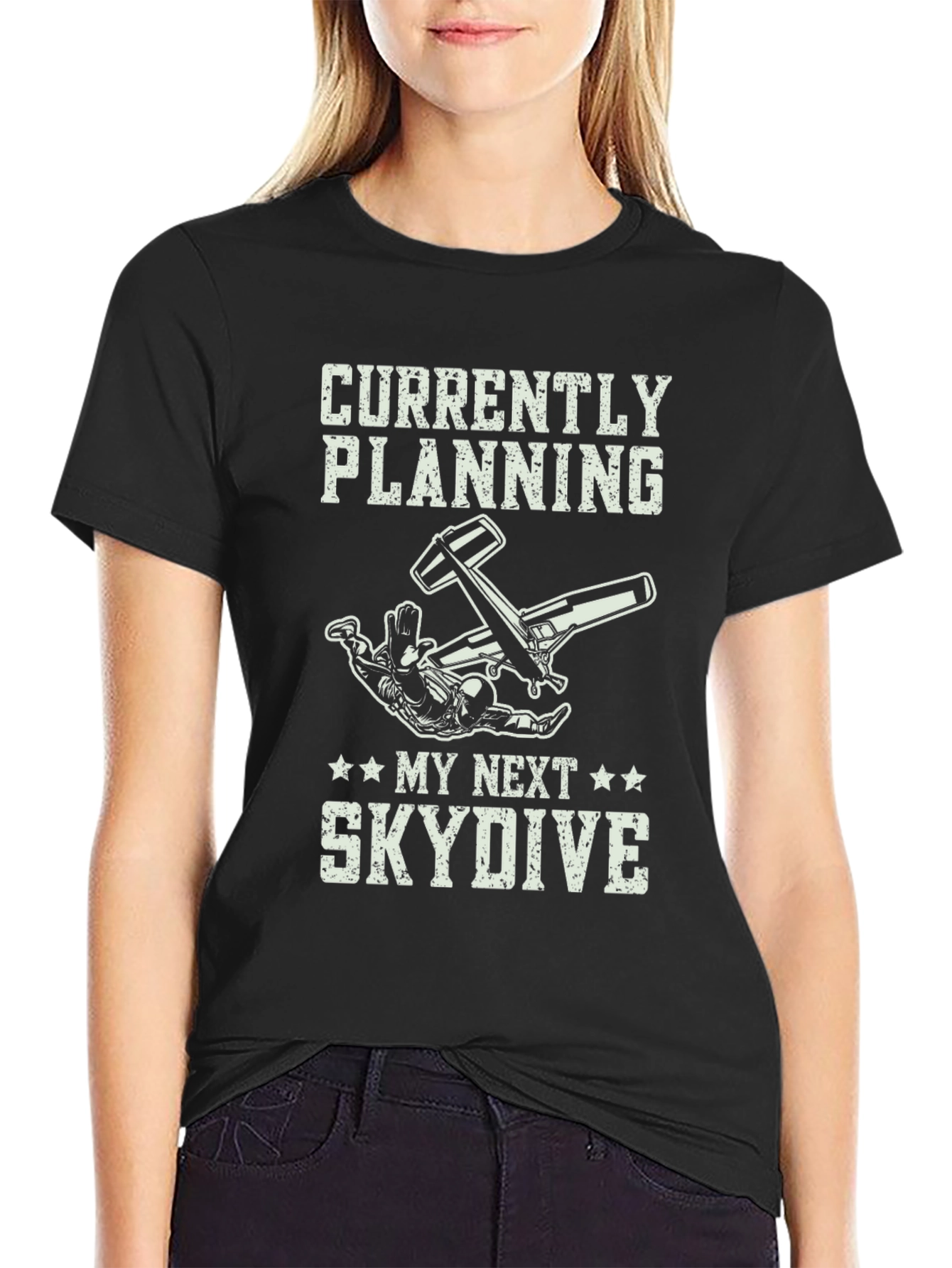 Skydiving T-Shirt - Planning My Next Skydive Graphic Tee