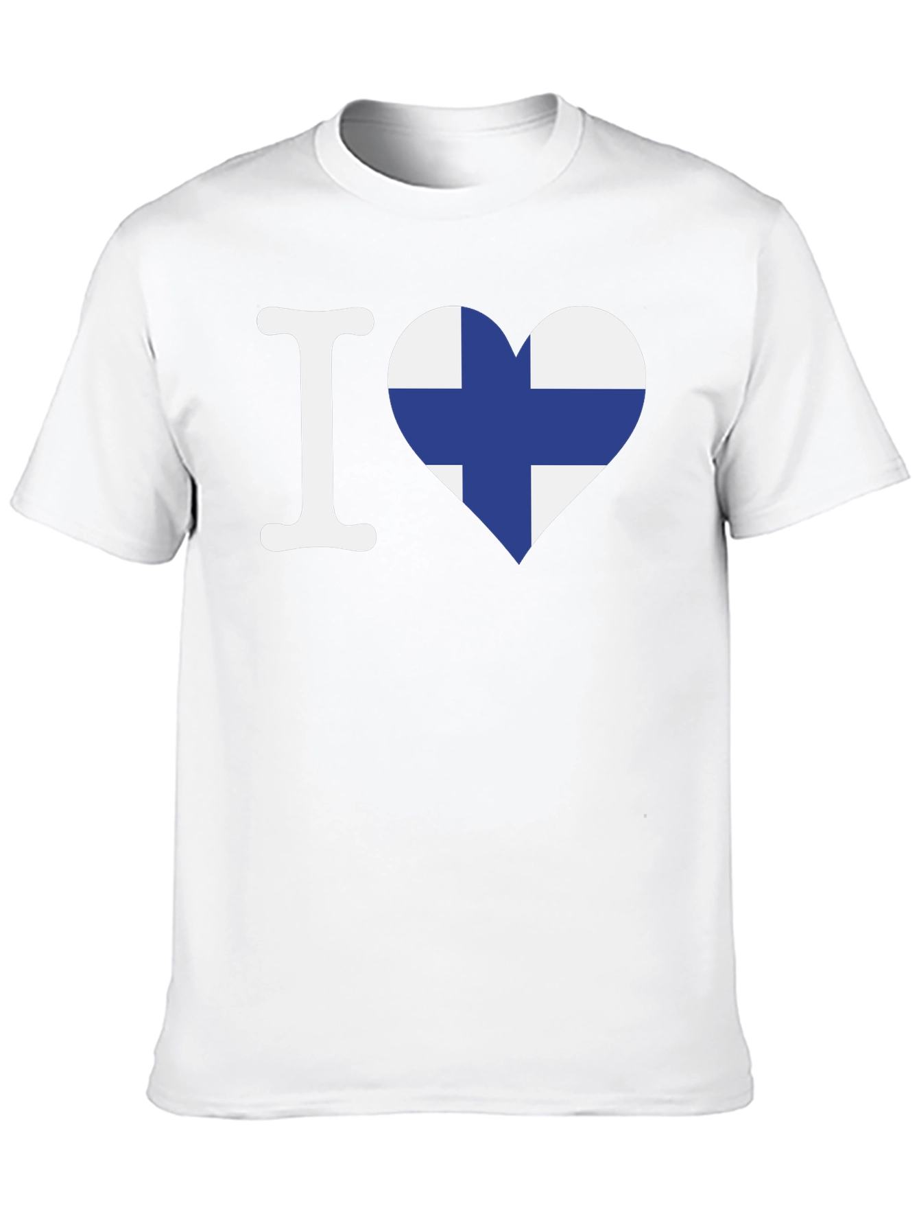 Finland Flag Heart Graphic Tee - Black Cotton Shirt